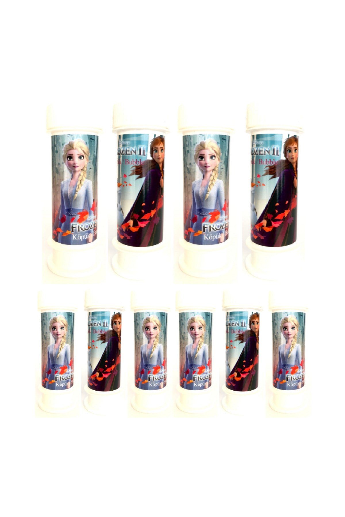 Elsa Anna Karlar Ülkesi Temalı 10'lu Köpük Balon Elsa Frozen Karakter Figürlü Köpük Baloncuk 60 Ml