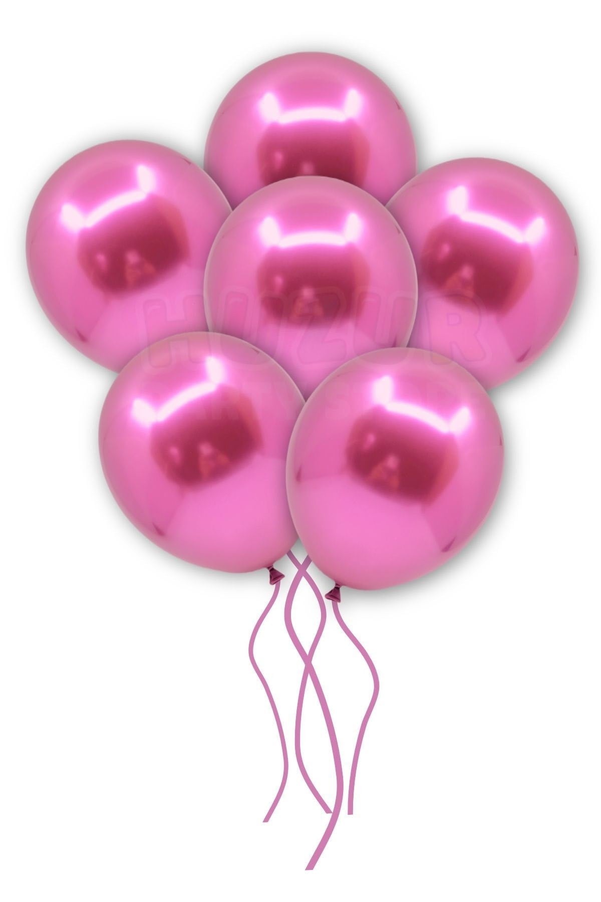 Fuşya Renkli Krom Balon 50 Adet 30 Cm Koyu Pembe Inanılmaz Parlak Rengi Canlı Doğum Günü Partisi
