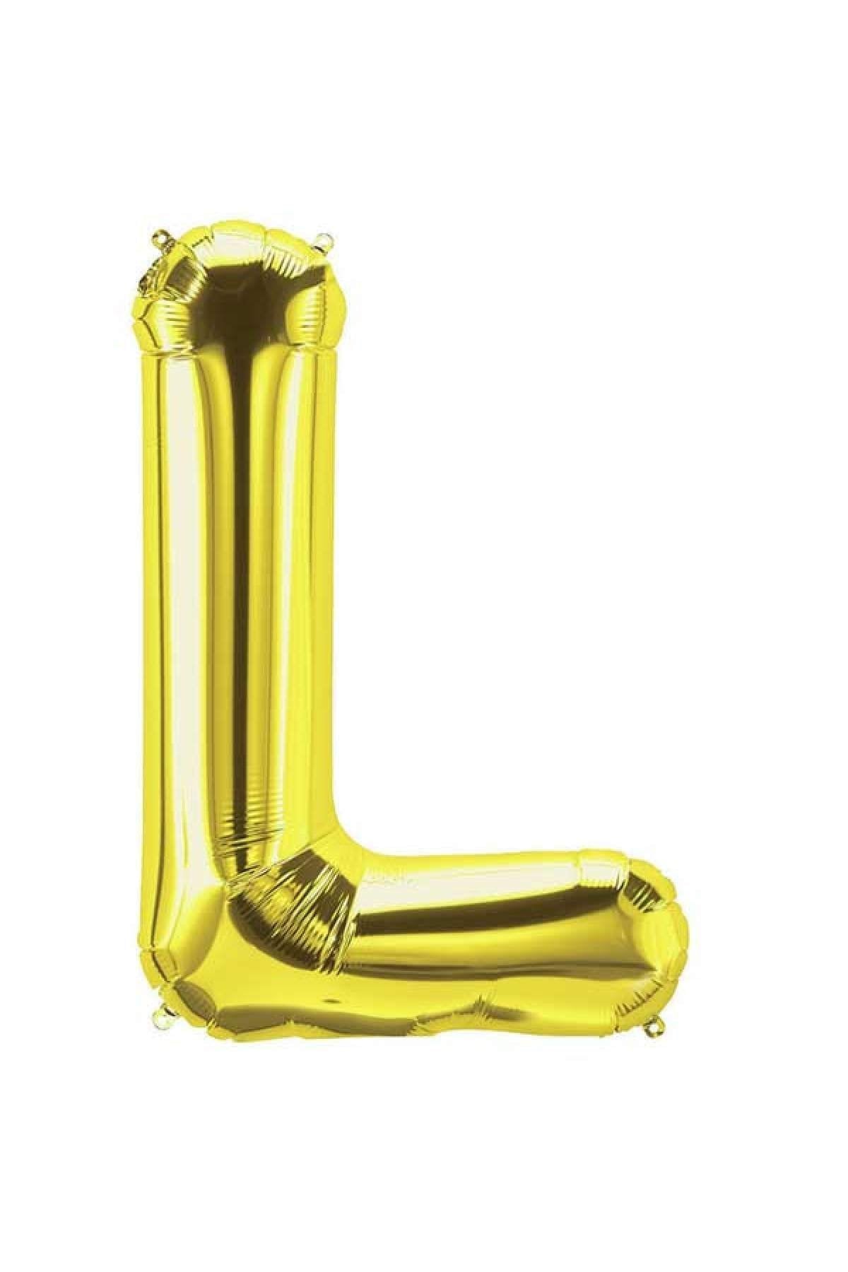 Gold Büyük Boy Sarı Folyo Balon 40 Inç Altın L Harfi 100 cm
