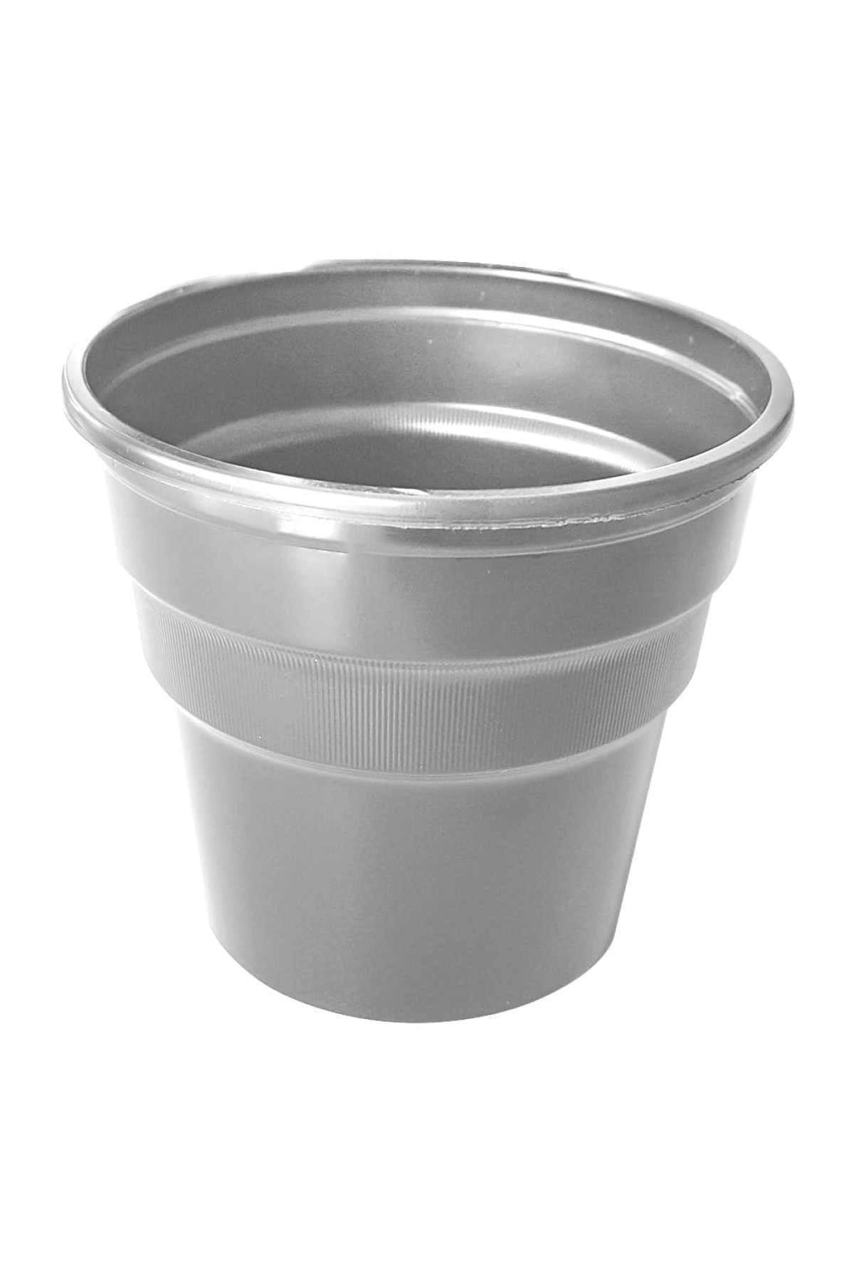 Gümüş Renk 25 Li Plastik Bardak Gri Rengi 180 Cc 7 Oz Silver Doğum Günü Partisi Meşrubat Bardağı
