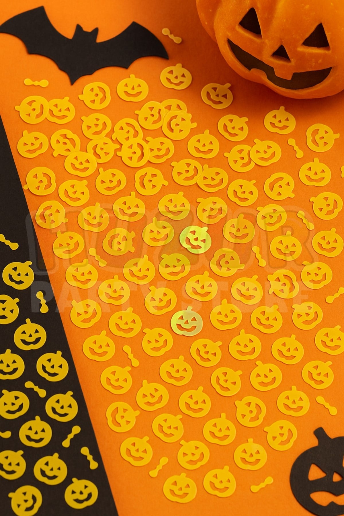 Halloween Balkabağı Serpiştirmelik Masa Konfeti Hologramlı Cadılar Bayramı Kabak 1 Cm 125 Adet