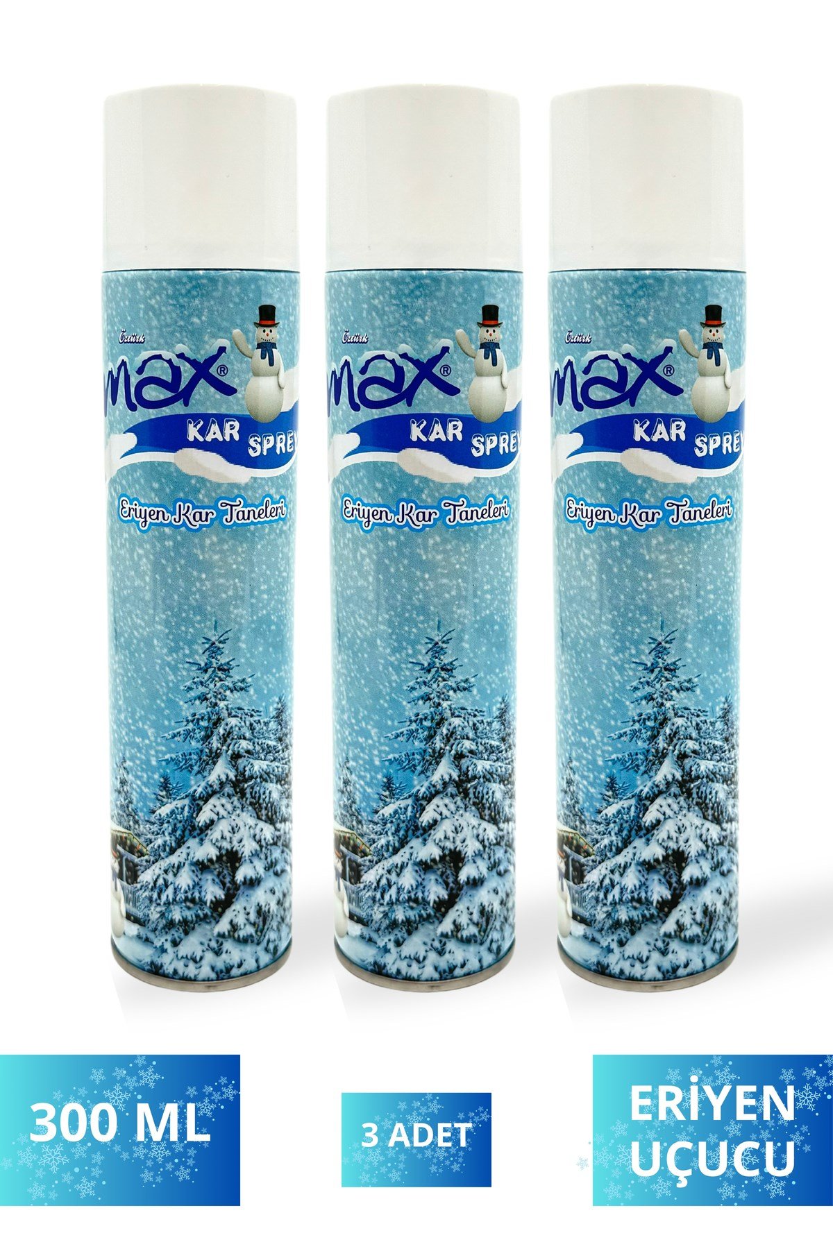Kar Spreyi 300 ML 3 Adet Leke Yapmaz Eriyen Uçucu Bekarlığa Veda Partisi Kına Düğün Yılbaşı Köpüğü