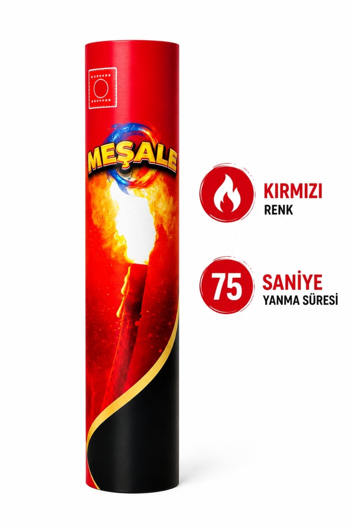 Kırmızı Meşale 75 Saniye Yanan Taraftar Maç ve Stat Meşalesi
