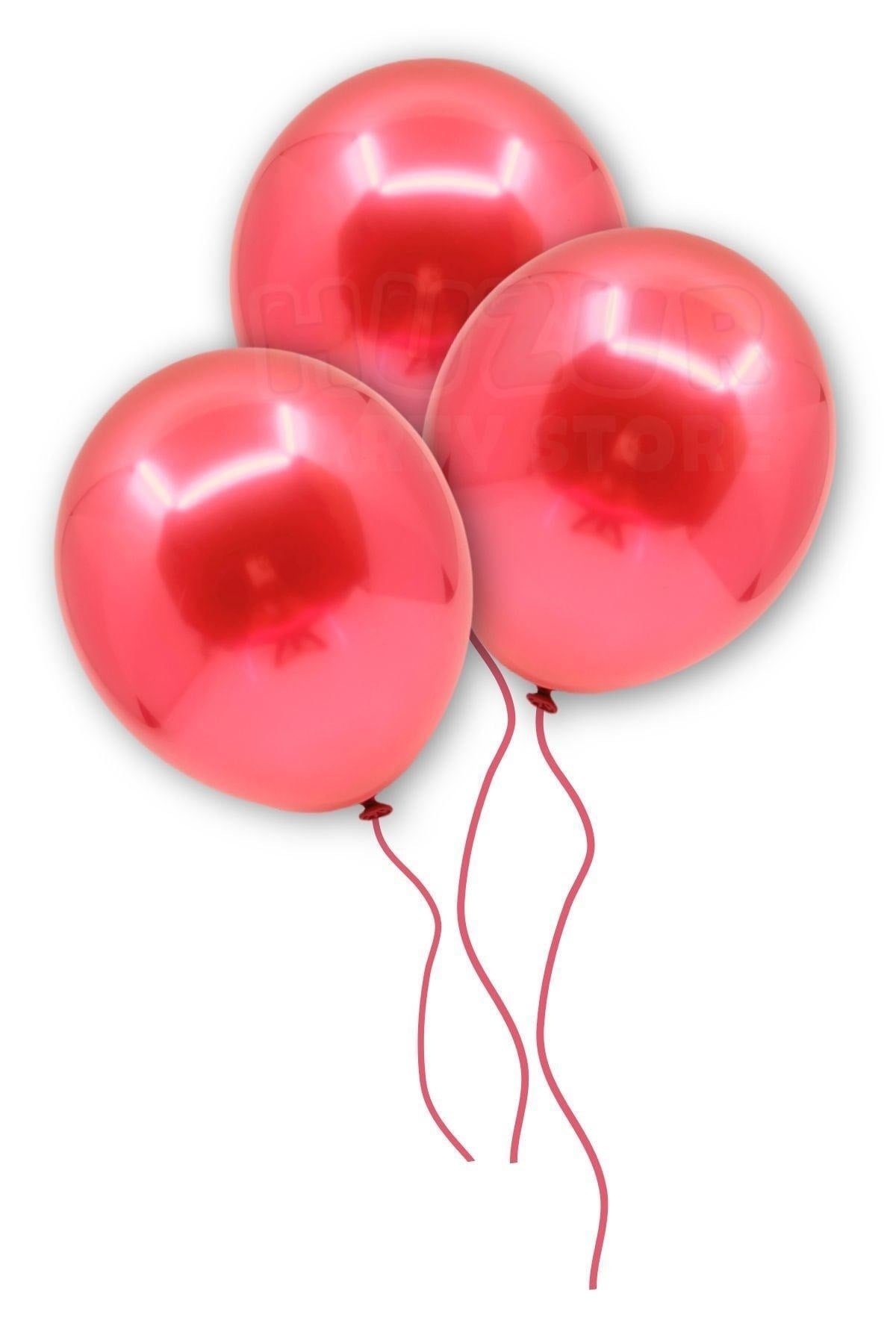 Kırmızı Renkli Krom Balon 10 Adet 30 Cm Inanılmaz Parlak Aynalı Rengi Canlı Doğum Günü Parti Balonu