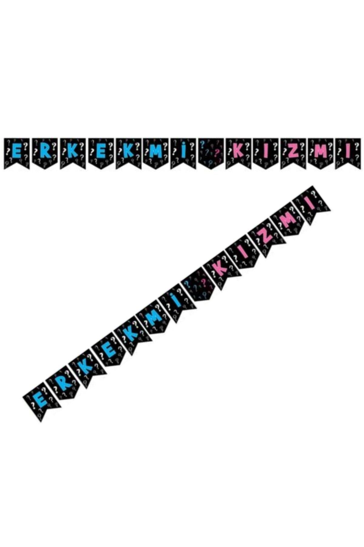 Kız Mı Erkek Mi Yazısı Cinsiyet Öğrenme Partisi Boy Or Girl Gender Reveal 2 mt Yazı Flama Banner