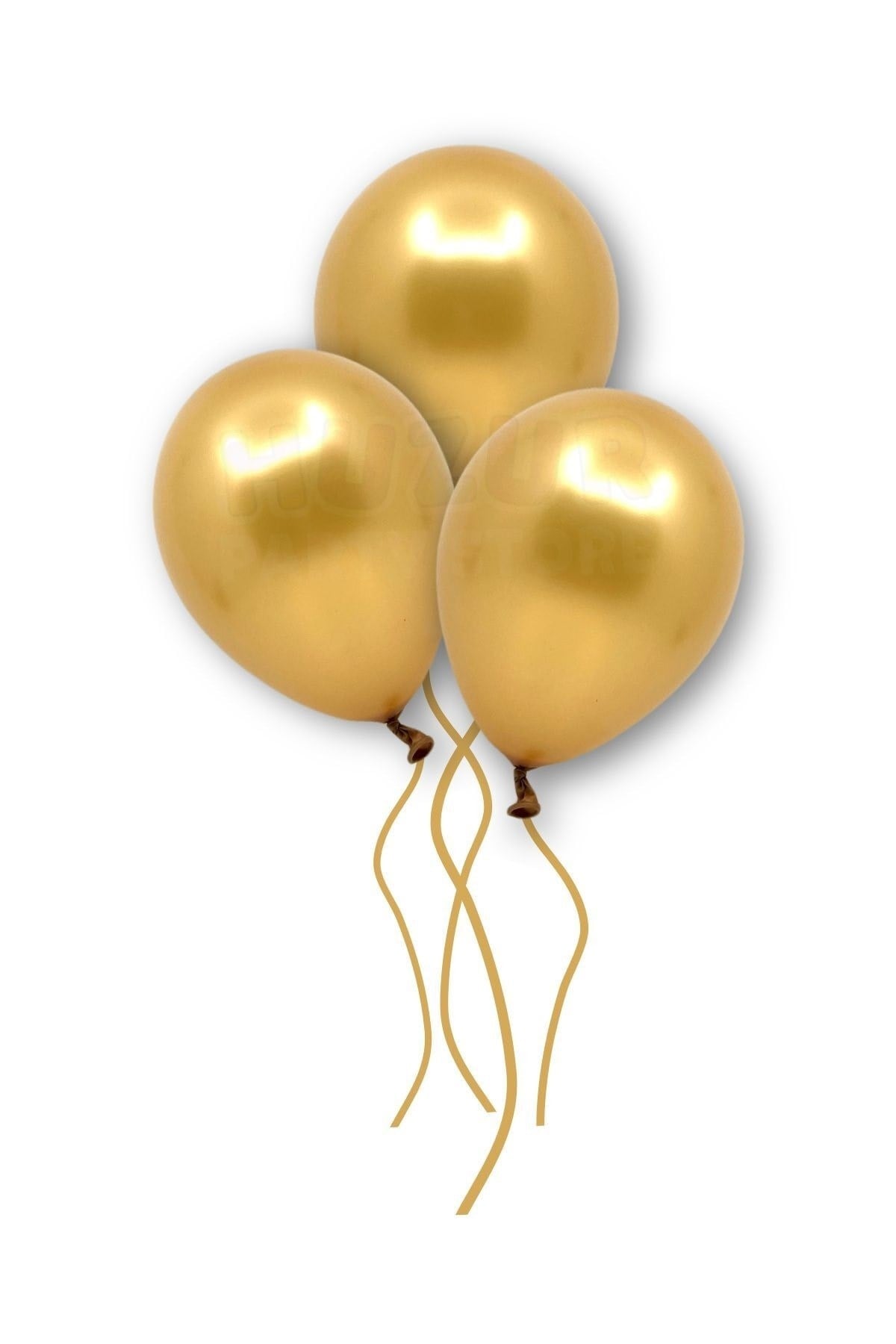 Küçük Mini Boy Gold Renkli Metalik Balon 10 Adet 6 Inç 15 Cm Altın Sarısı Temalı Doğum Günü Balonu