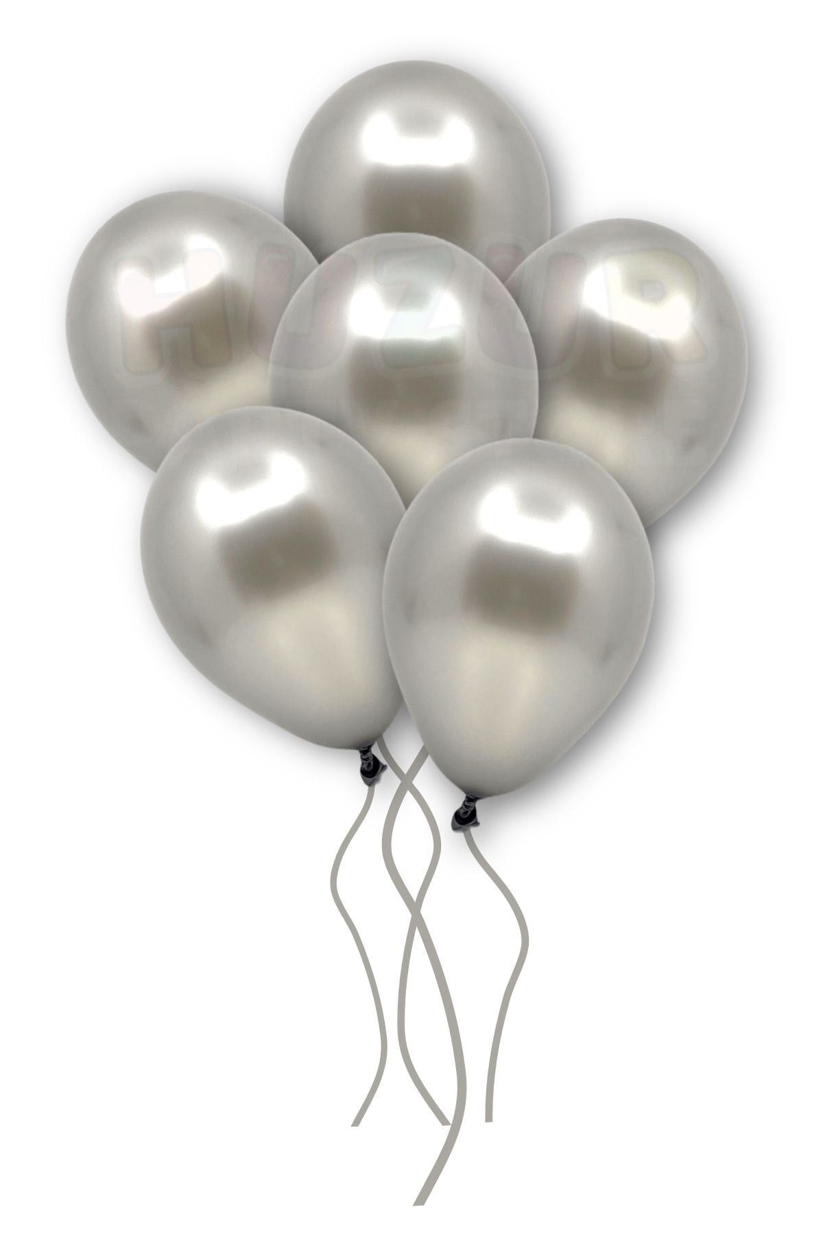 Küçük Mini Boy Gümüş Renkli Metalik Balon 50 Adet 6 Inç 15 Cm Gri Silver Konsept Doğum Günü Balonu