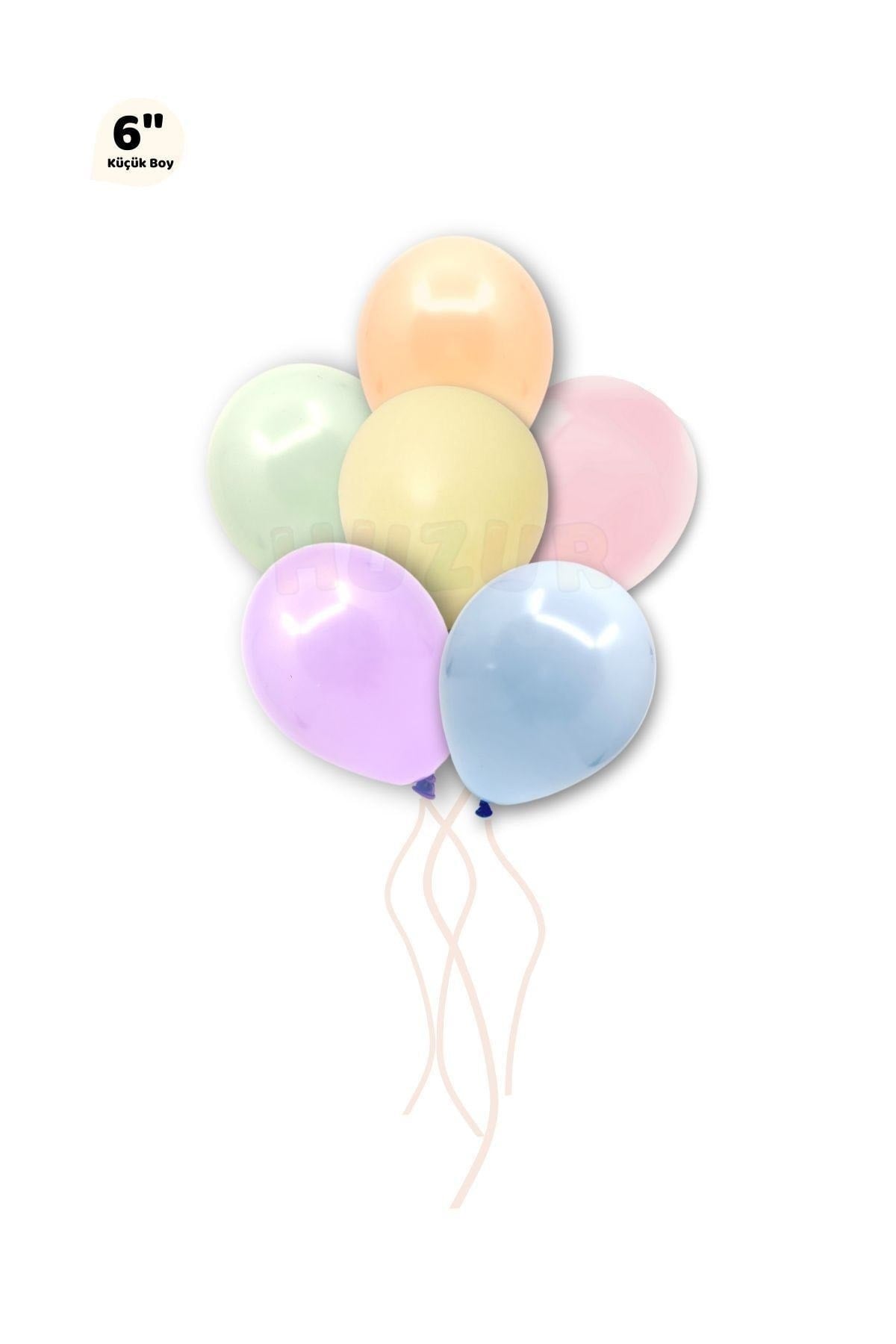 Küçük Mini Boy Karışık Renkli Makaron Balon 10 Adet 6 Inç 15 Cm Parti Balonu Soft Renk Doğum Günü