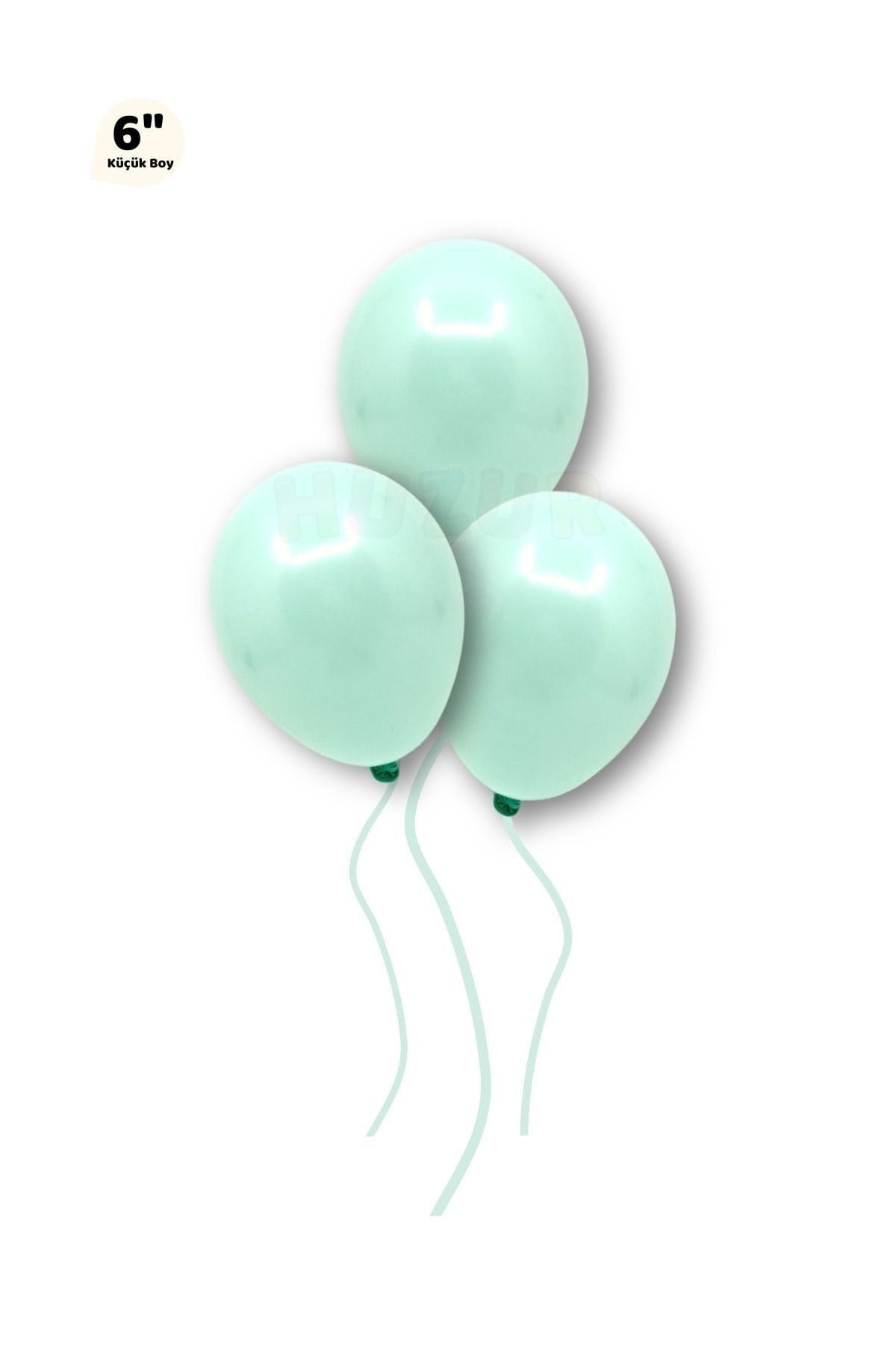 Küçük Mini Boy Su Yeşili Renkli Makaron Balon 10 Adet 6 Inç 15 Cm Parti Balonu Soft Renk Doğum Günü