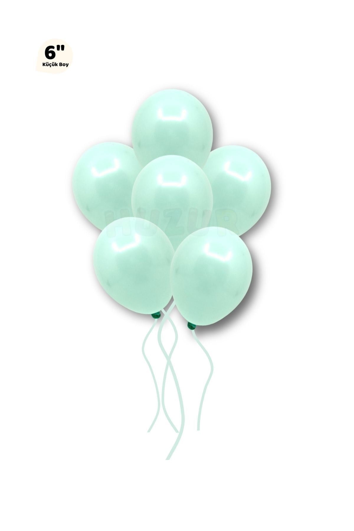 Küçük Mini Boy Su Yeşili Renkli Makaron Balon 50 Adet 6 Inç 15 Cm Parti Balonu Soft Renk Doğum Günü