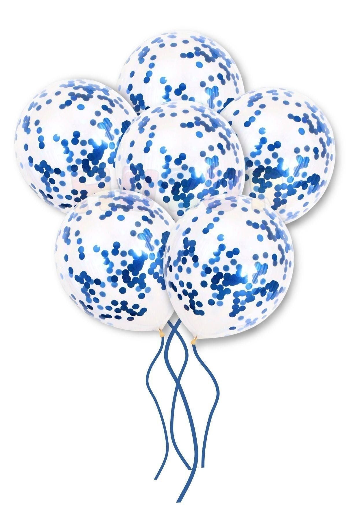 Mavi Konfetili Şeffaf Balon 10 Adet 30 Cm Içi Gözüken Pullu Balon Balon Pulu Renksiz Balon Parti
