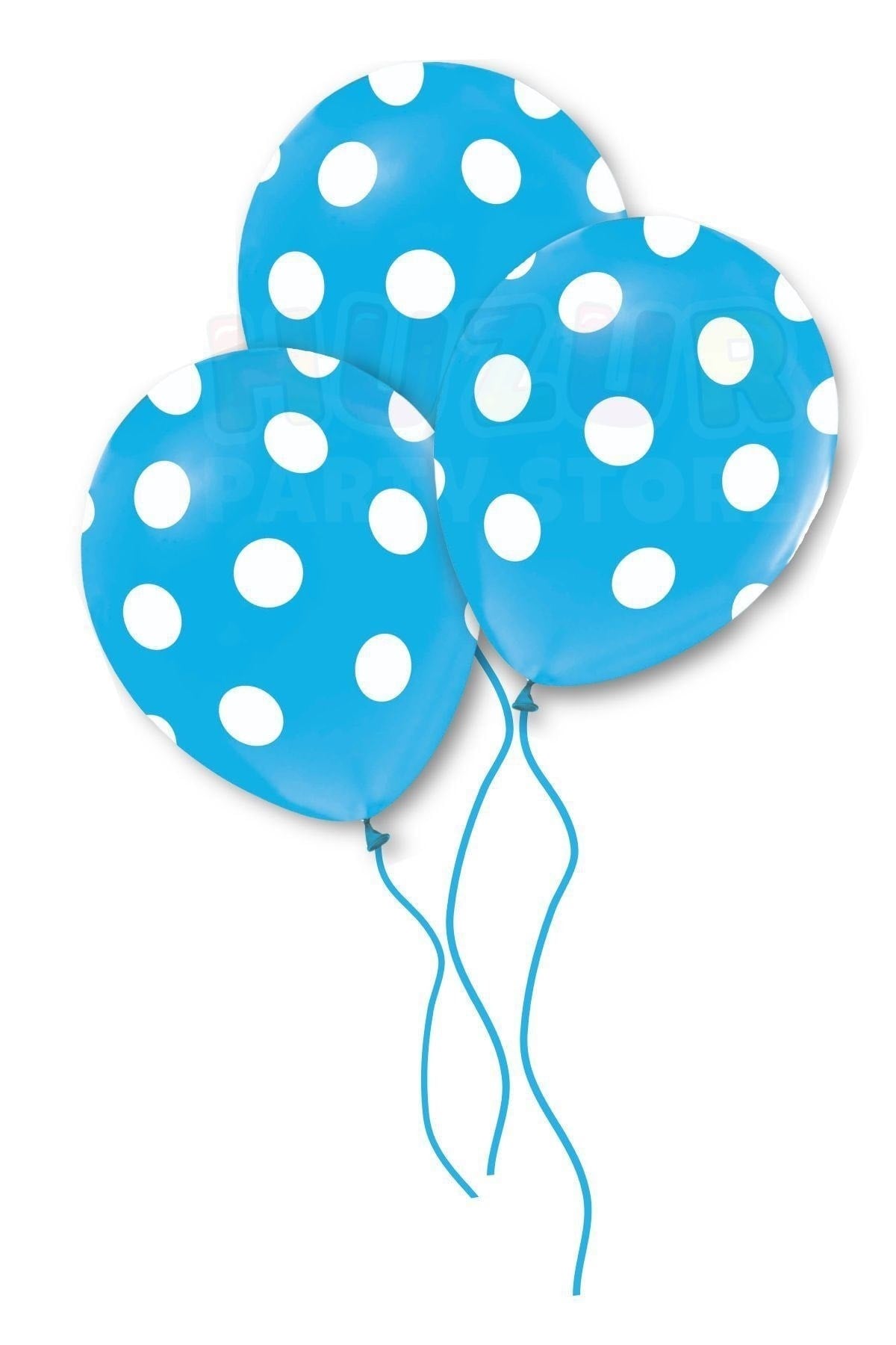 Mavi Puantiyeli Balon 10 Adet 30 Cm Doğum Günü Parti Balonu Beyaz Noktacık Detaylı Kaliteli Süs