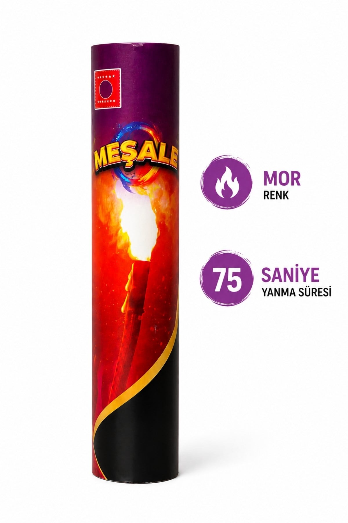 Mor Meşale 75 Saniye Yanan Renkli Duman ve Parti Meşalesi