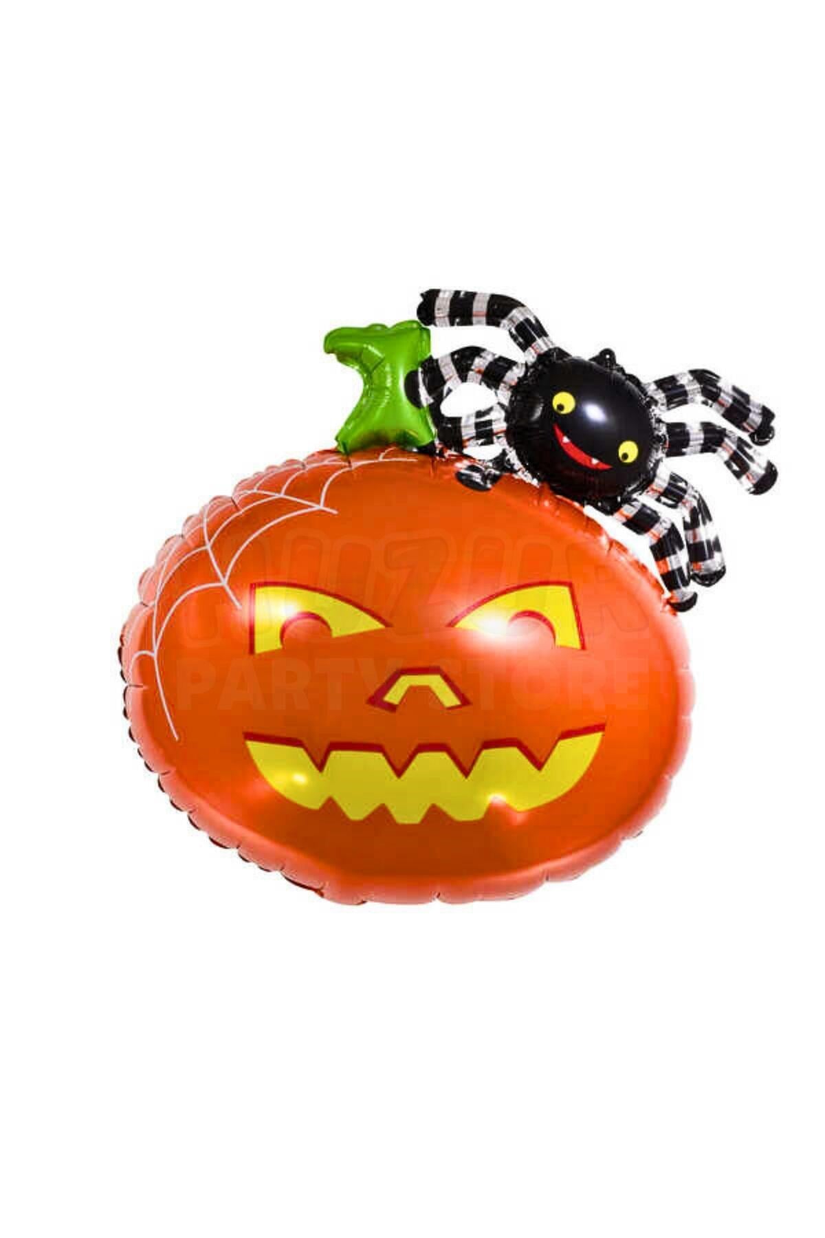 Örümcek Kabak Folyo Balon 51x65 Cm Halloween Partisi Cadılar Bayramı Dekoratif Balon Helyuma Uyumlu
