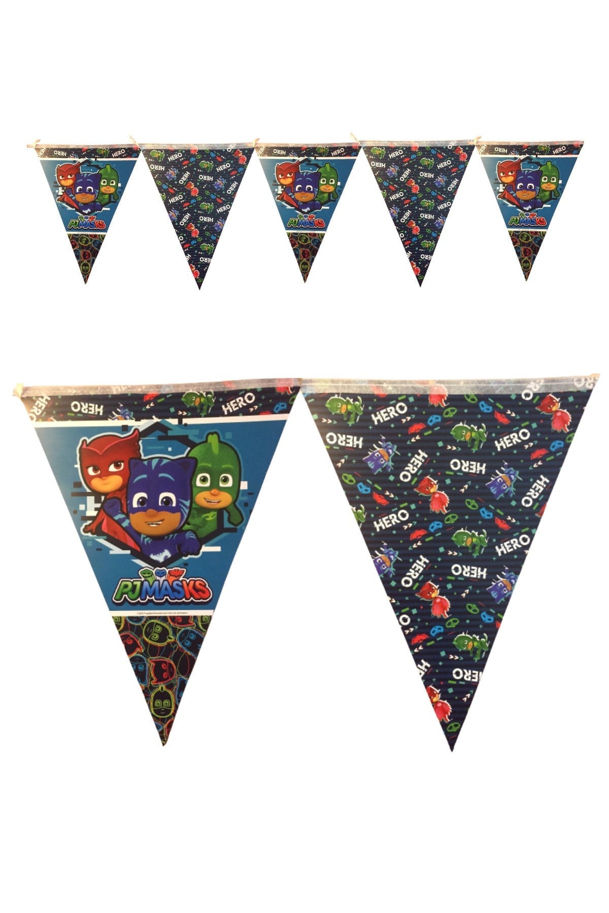 Pj Maskeliler Temalı Flama 11 Bayrak 320 Cm Pija Maske Kedi Çocuk Karakterli Pijama Mask Lisanslı