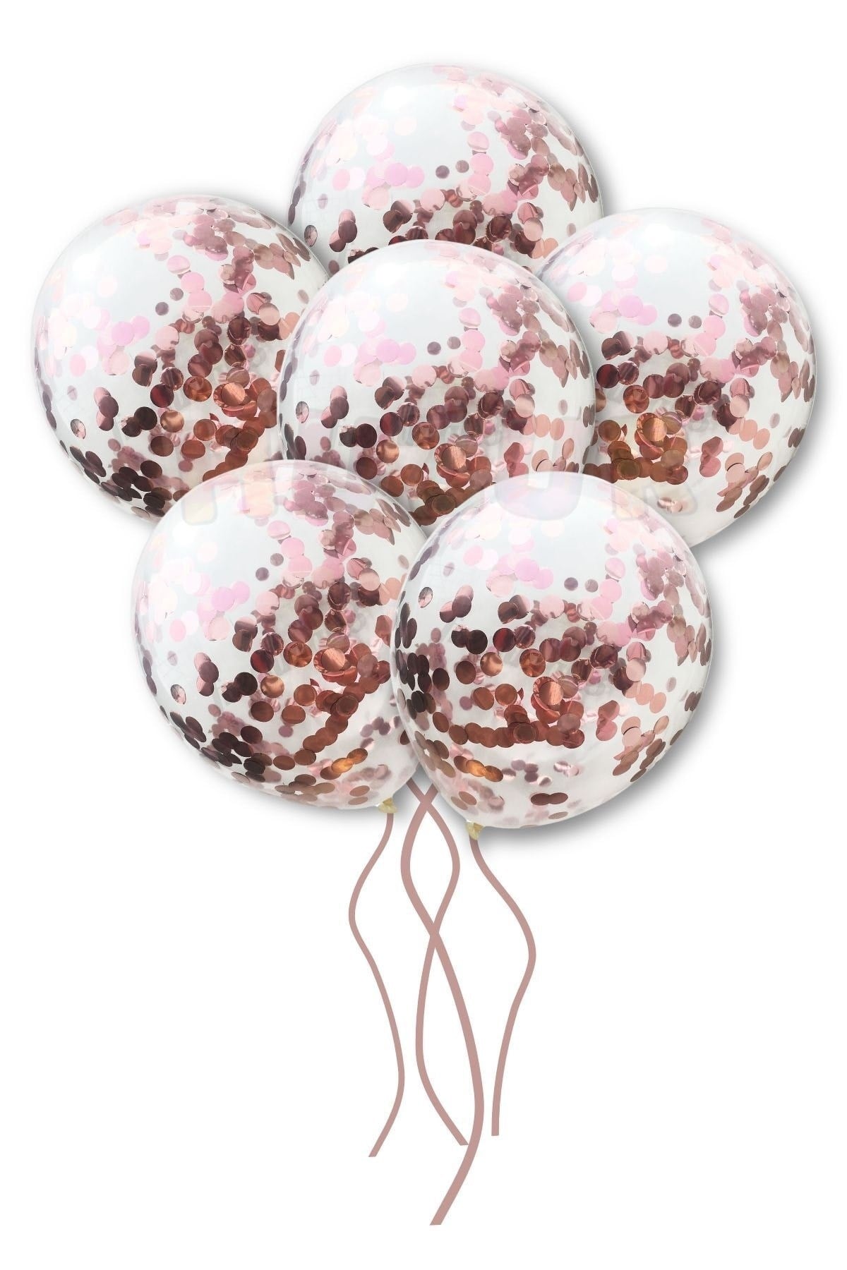 Rose Gold Konfetili Şeffaf Balon 10 Adet 30 Cm Içi Gözüken Pullu Balon Balon Pulu Renksiz Balon