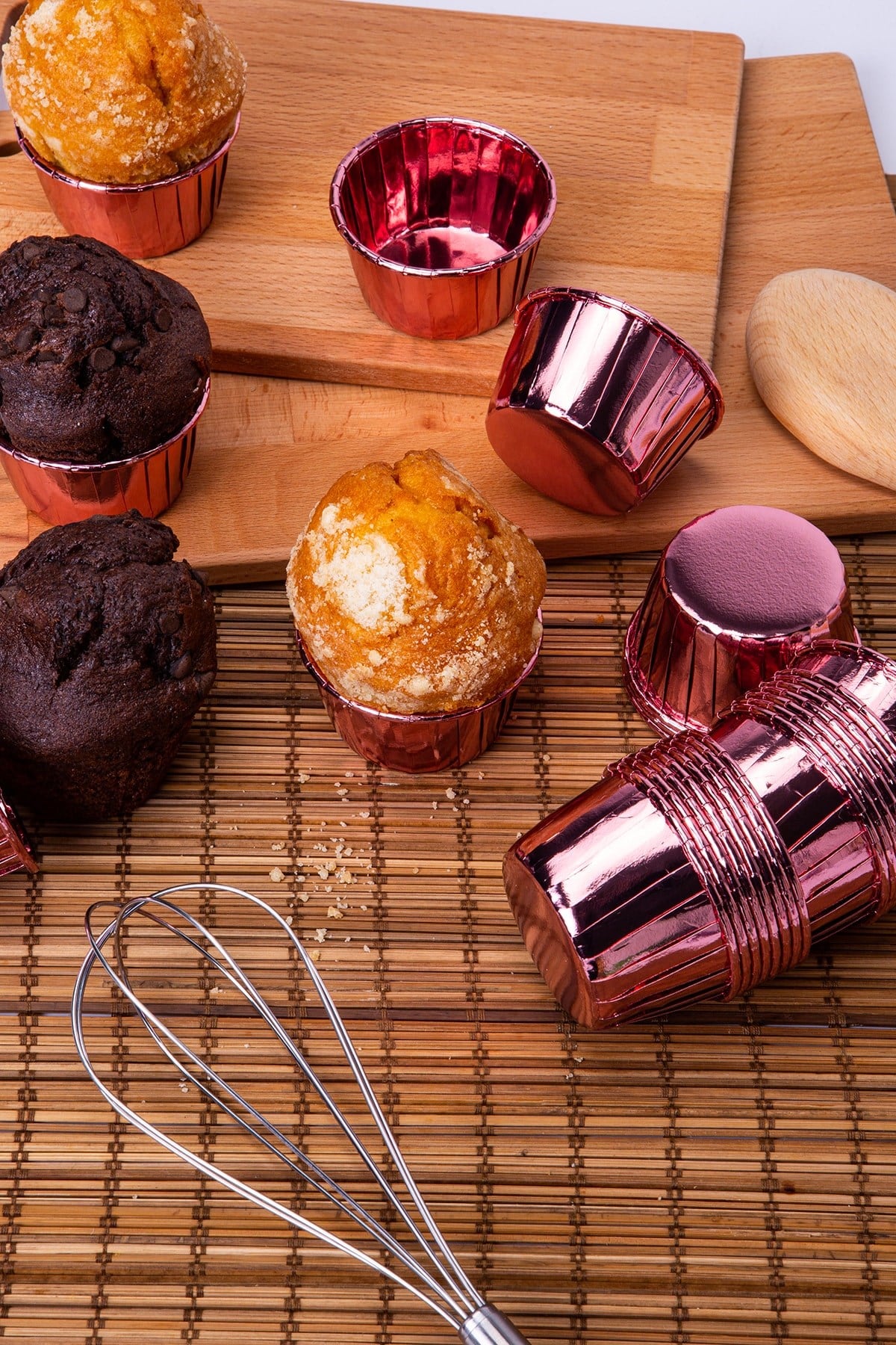 Rose Gold Parlak Kaplama 25li Kek Kalıbı Fırında Dağılmayan 6.5x4 Cm Muffin Cupcake Stand Kapsülü