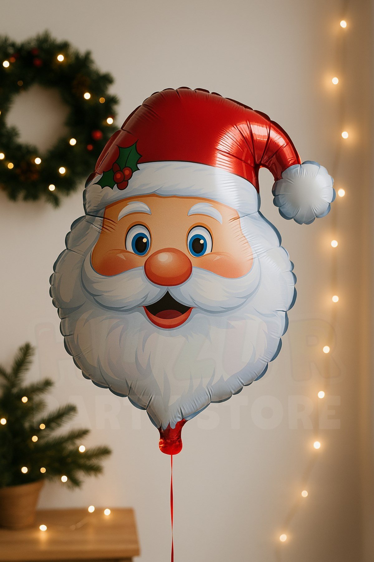 Sevimli Noel Baba Folyo Balon 63x53 Cm Helyum Gazına Uyumlu Yılbaşı Yeni Yıl Parti Süsleme Dekoru