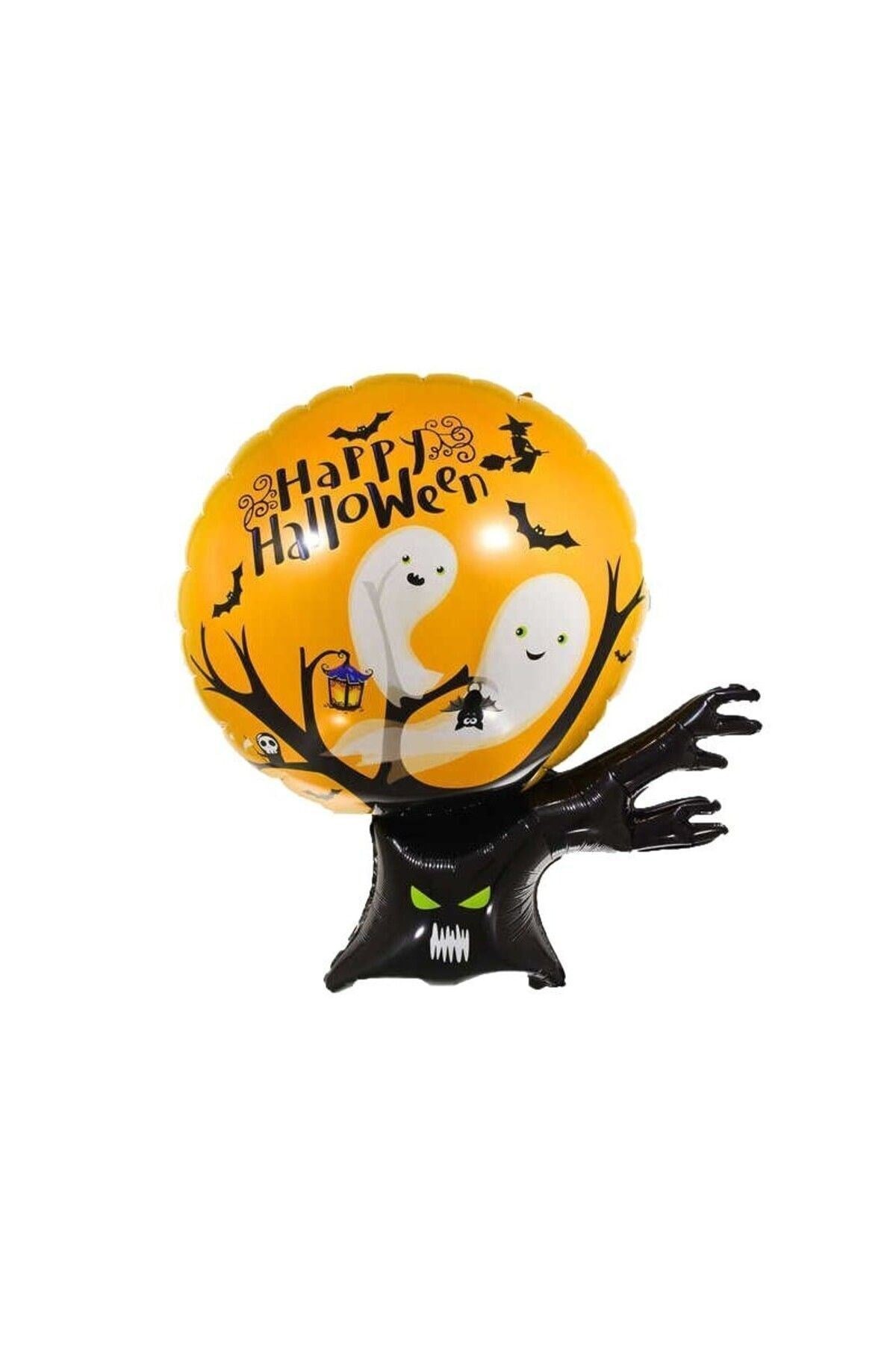 Siyah Halloween Ağacı Folyo Balon 81x98 Cm Cadılar Bayramı Partisi Dekoratif Balon
