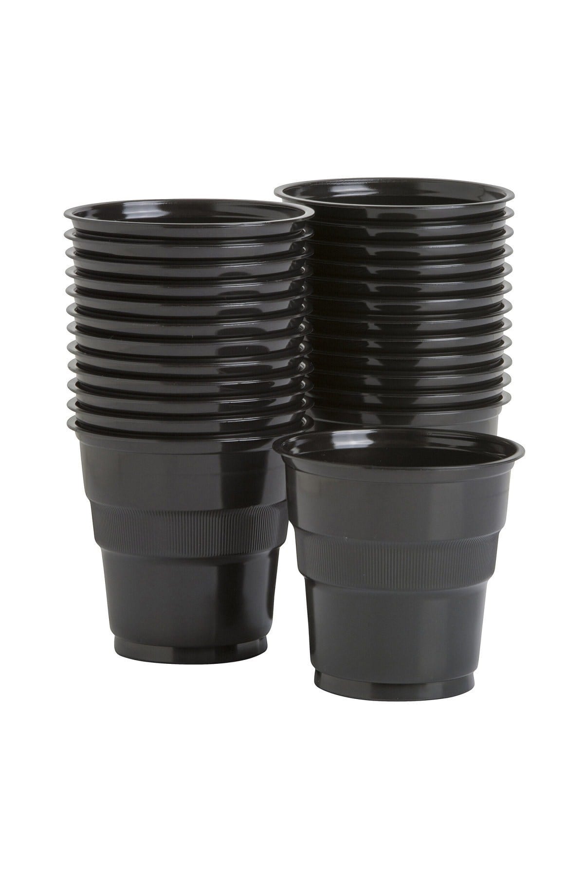 Siyah Renk 25 Li Plastik Bardak 180 Cc 7 Oz Sert Doğum Günü Partisi Meşrubat Bardağı