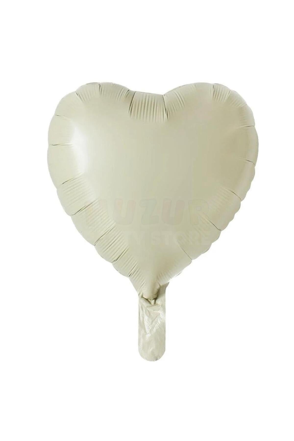 Soft Küf Yeşili Renk Kalp Folyo Balon 45 Cm 18 inç Helyuma Uyumlu Parlak Parti Doğum Günü Balonu