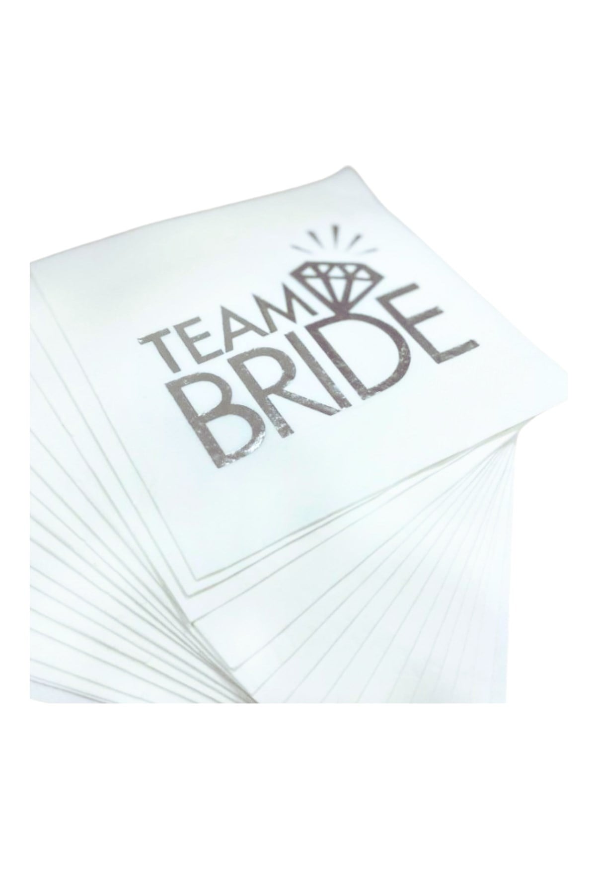 Team Bride Peçete Gümüş Gri Yaldızlı 16lı Bekarlığa Veda Partisi Süsleri Bride To Be Malzemeleri