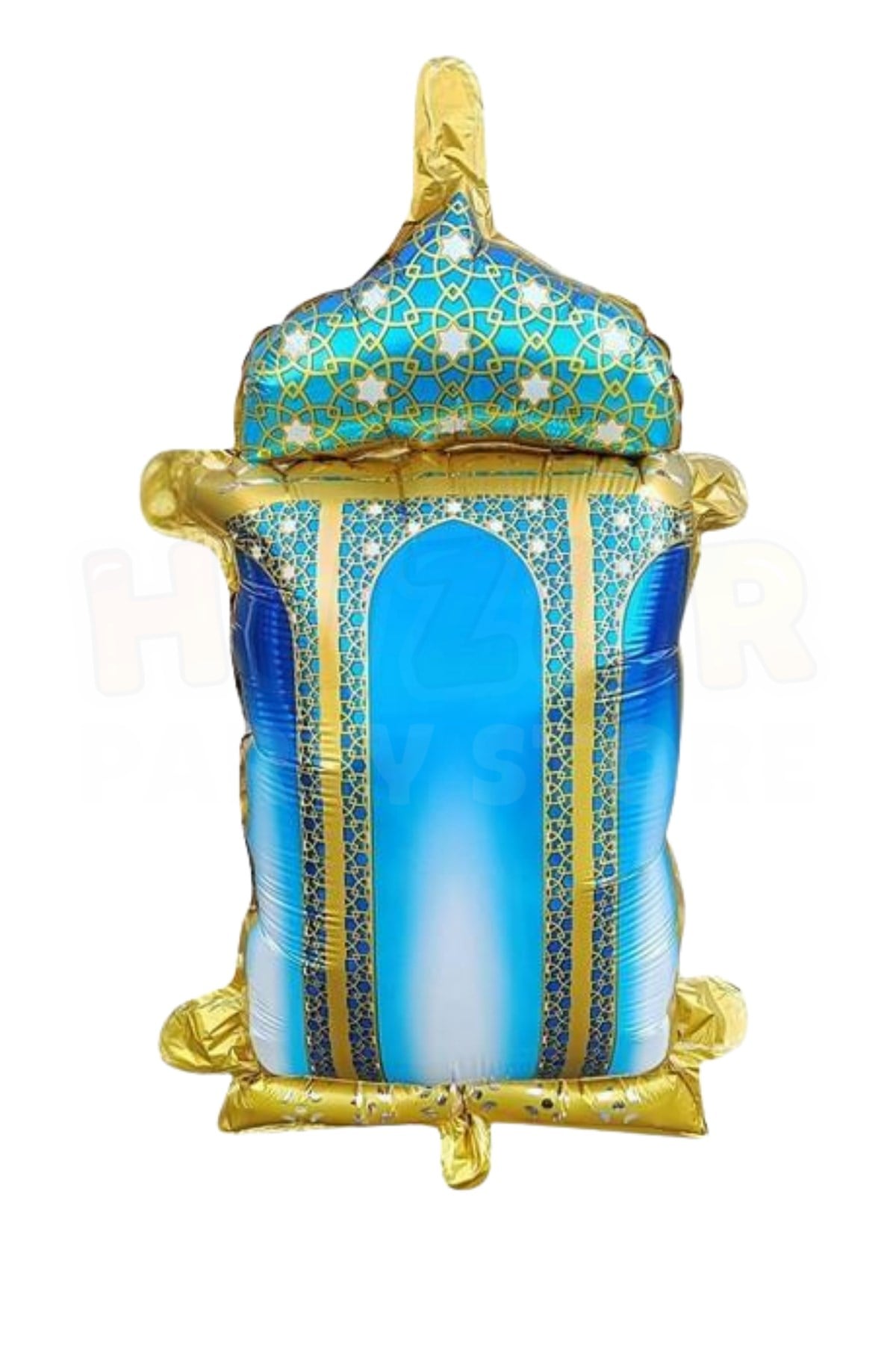 Turkuaz Gold Fener Ramazan Folyo Balon İslami Motifli Kandil Süsü 40x30 Cm Hoşgeldin Ramazan Süs