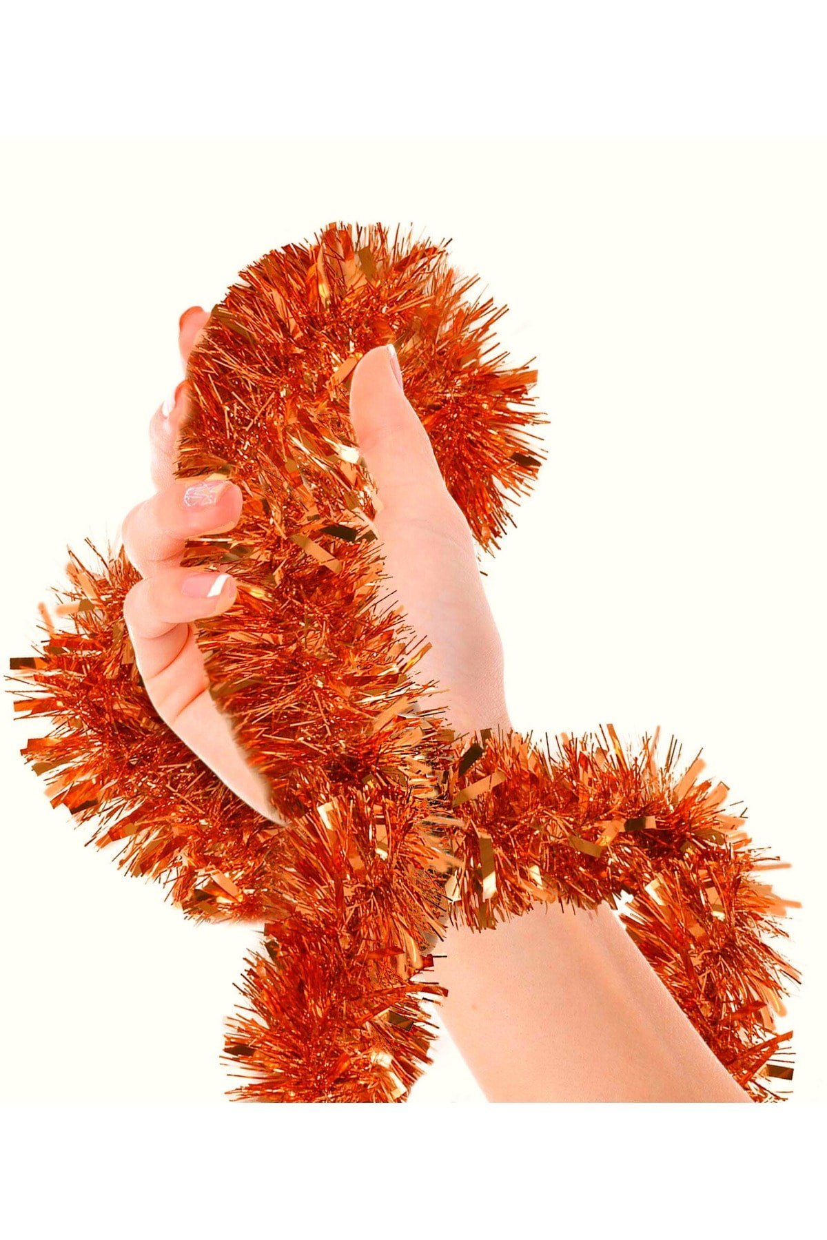 Turuncu Yılbaşı Garland Doğum Günü Simi Çam Ağacı Süsü 200x7 Cm Boyuna Asılan Boyna Parti Sim