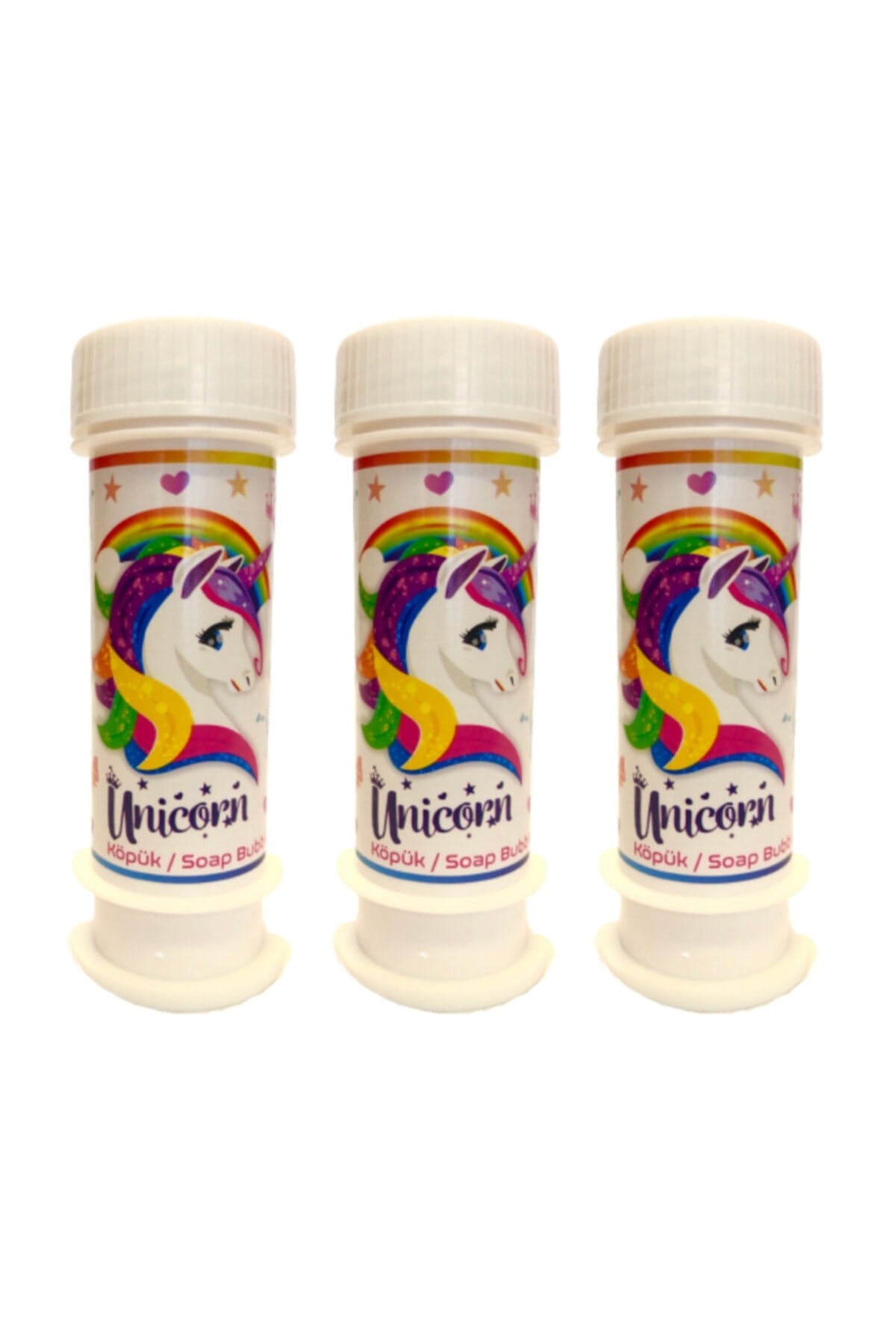 Unicorn Temalı Boynuzlu At Konseptli Dağıtmalık Hediye Köpük Balon Üfleme Baloncuk 60 Ml 3lü