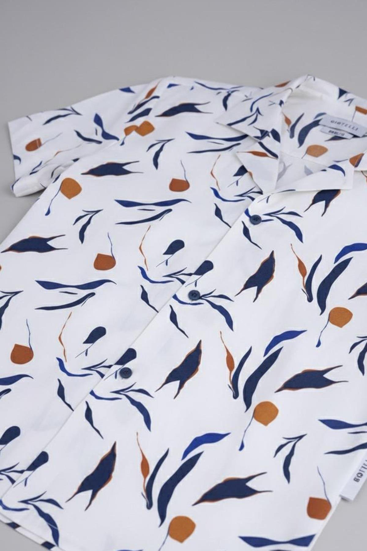 APAŞ YAKA DESENLİ  ERKEK GÖMLEK Bej - Sabri Özel