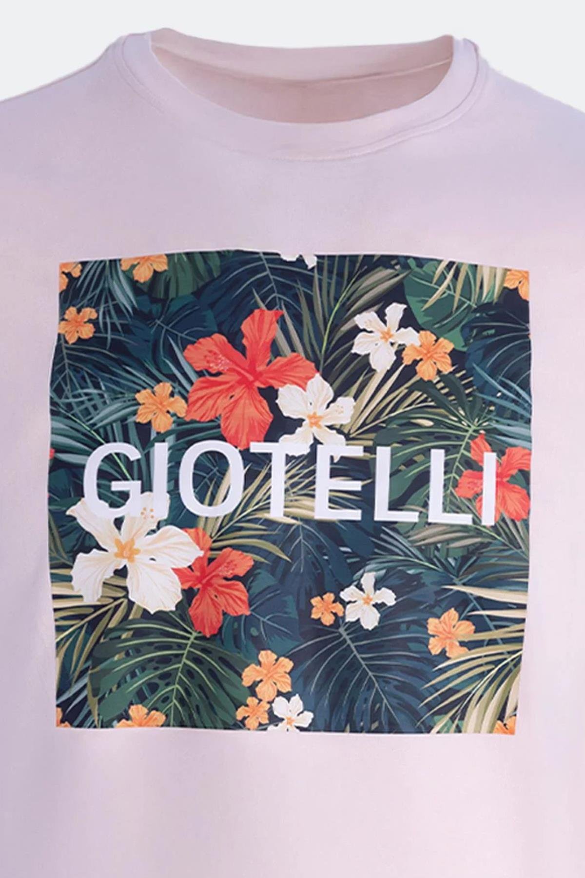 BASKILI BİSİKLET YAKA ERKEK T-SHIRT Pembe - Sabri Özel