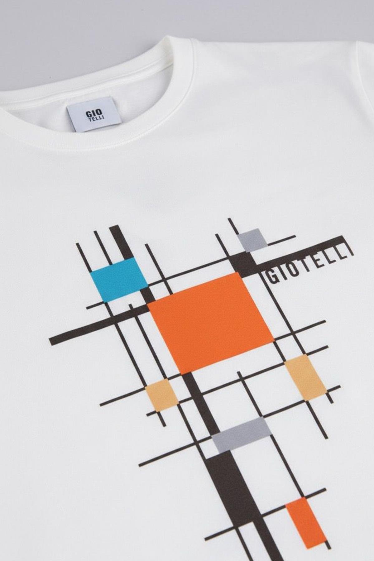 BASKILI BİSİKLET YAKA ERKEK TİŞÖRT Ekru - Sabri Özel