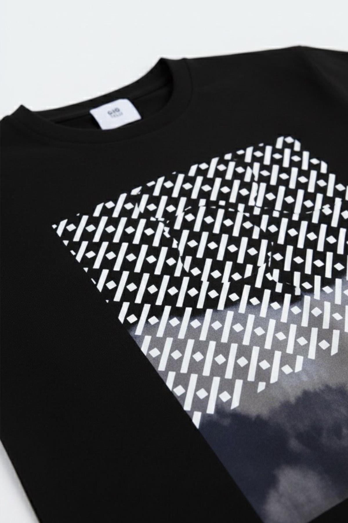 BASKILI ERKEK T-SHIRT Lacivert - Sabri Özel