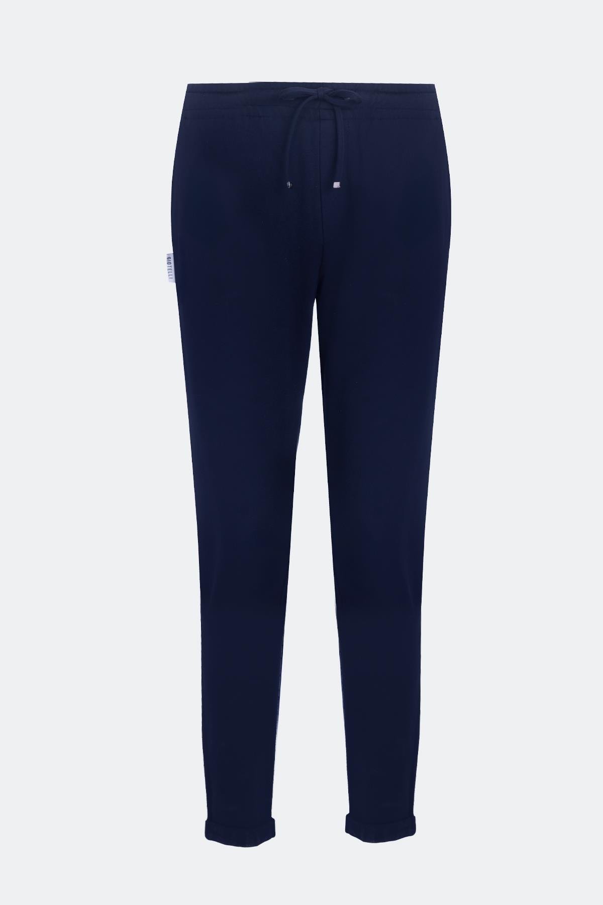 Beli Lastikli İpli Örme Erkek Pantolon Lacivert - Sabri Özel