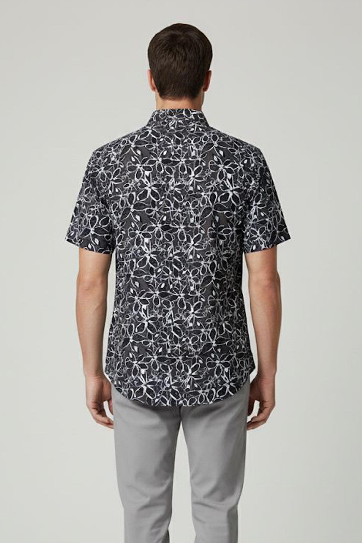 Desenli Erkek Gömlek Haki - Sabri Özel