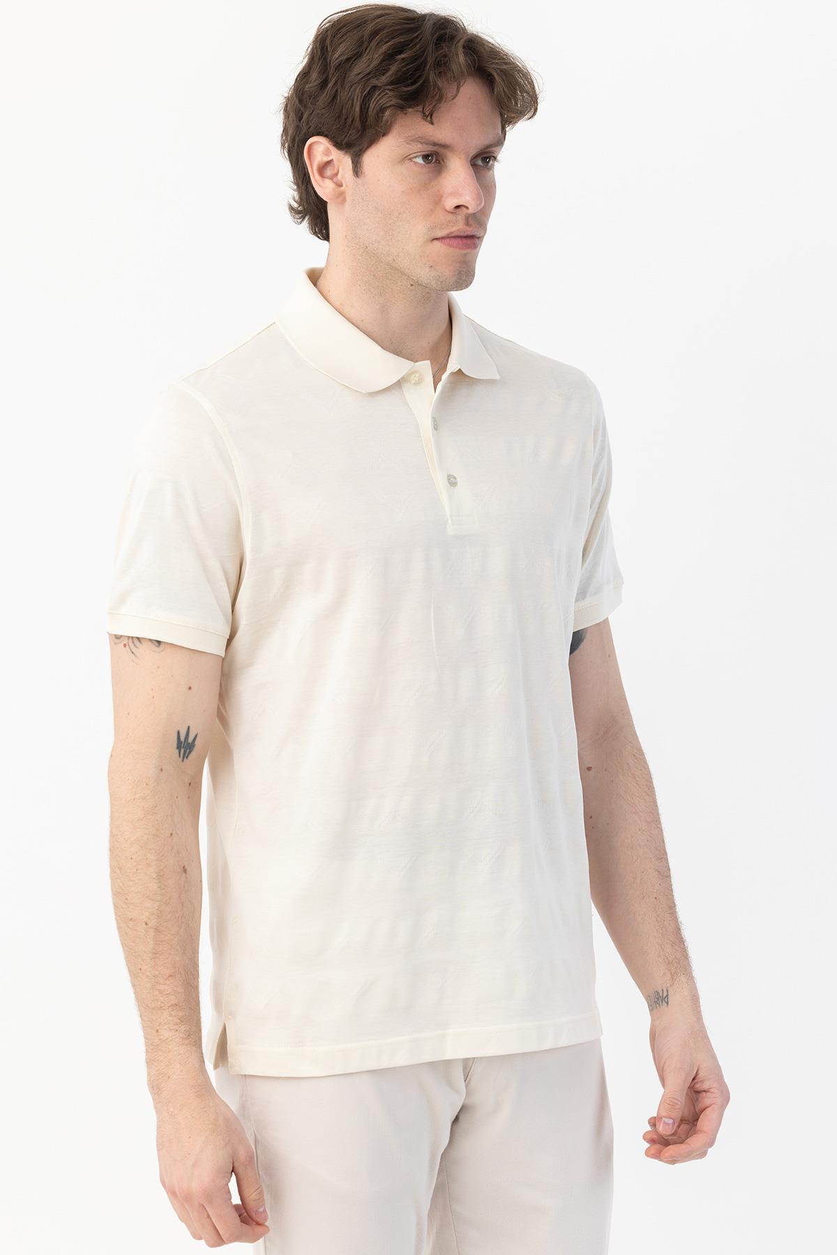 DÜĞMELİ POLO YAKA ERKEK T-SHIRT Kemik - Sabri Özel