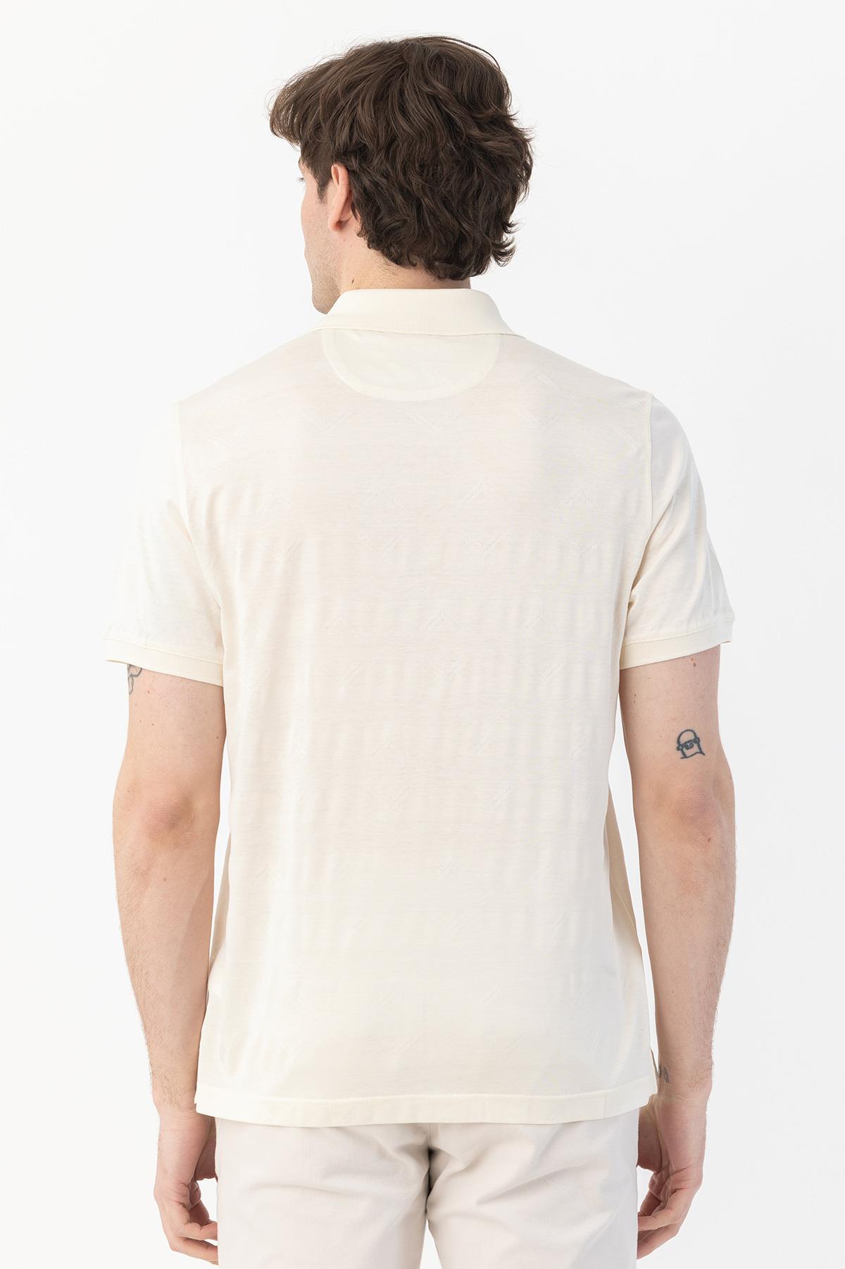 DÜĞMELİ POLO YAKA ERKEK T-SHIRT Kemik - Sabri Özel