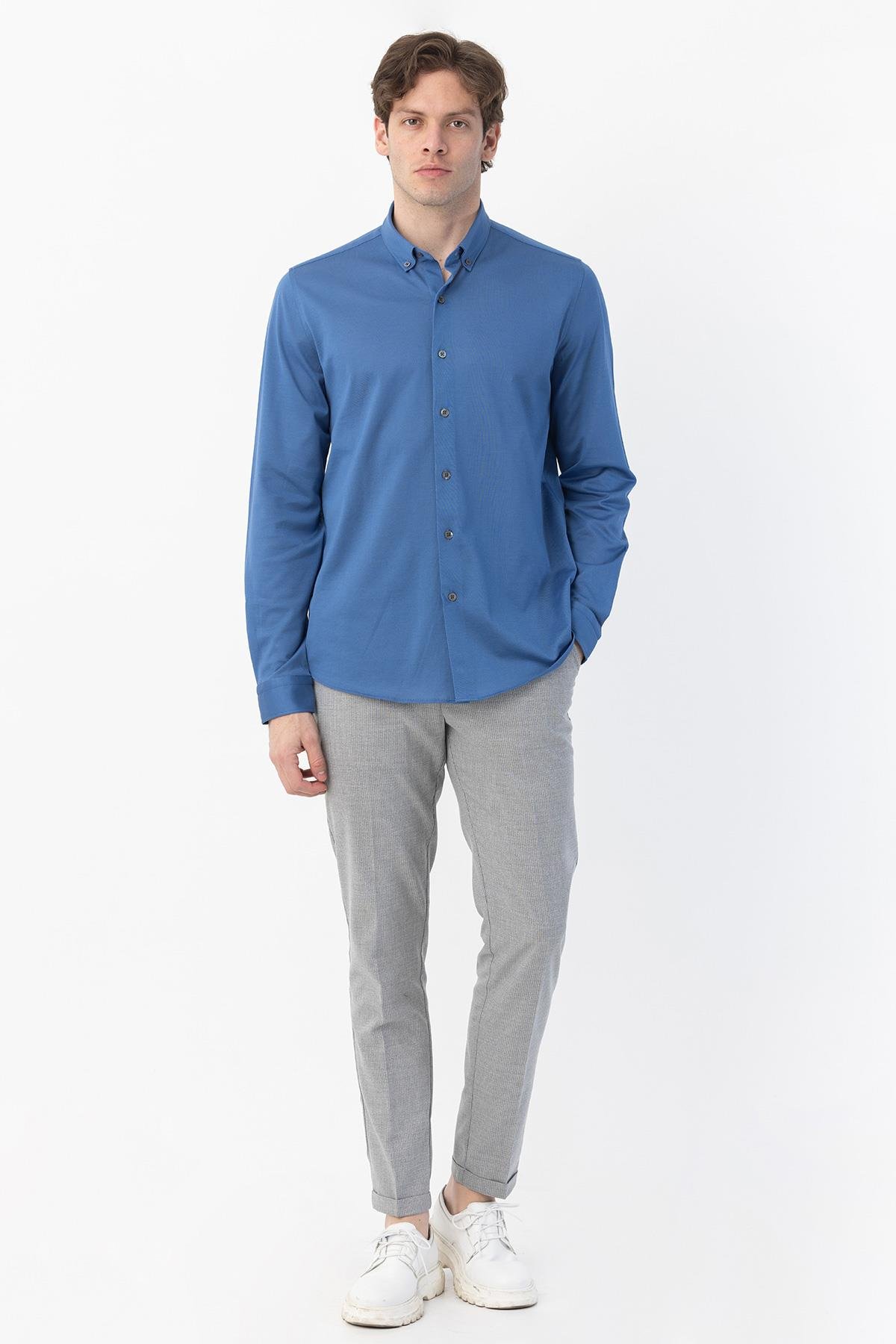 Erkek Gömlek Açık Lacivert - Sabri Özel
