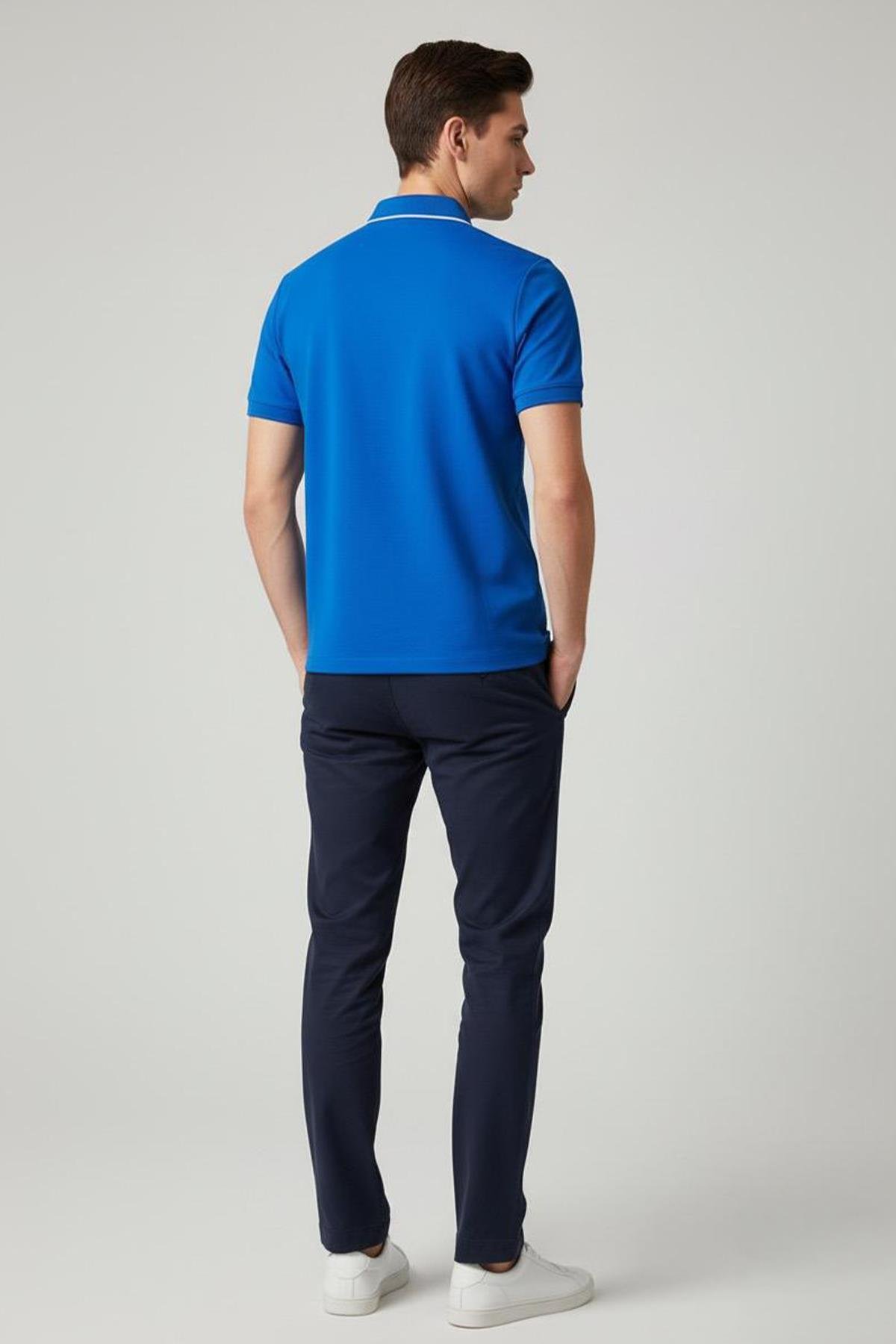 FERMUARLI POLO YAKA ERKEK T-SHIRT Saks - Sabri Özel