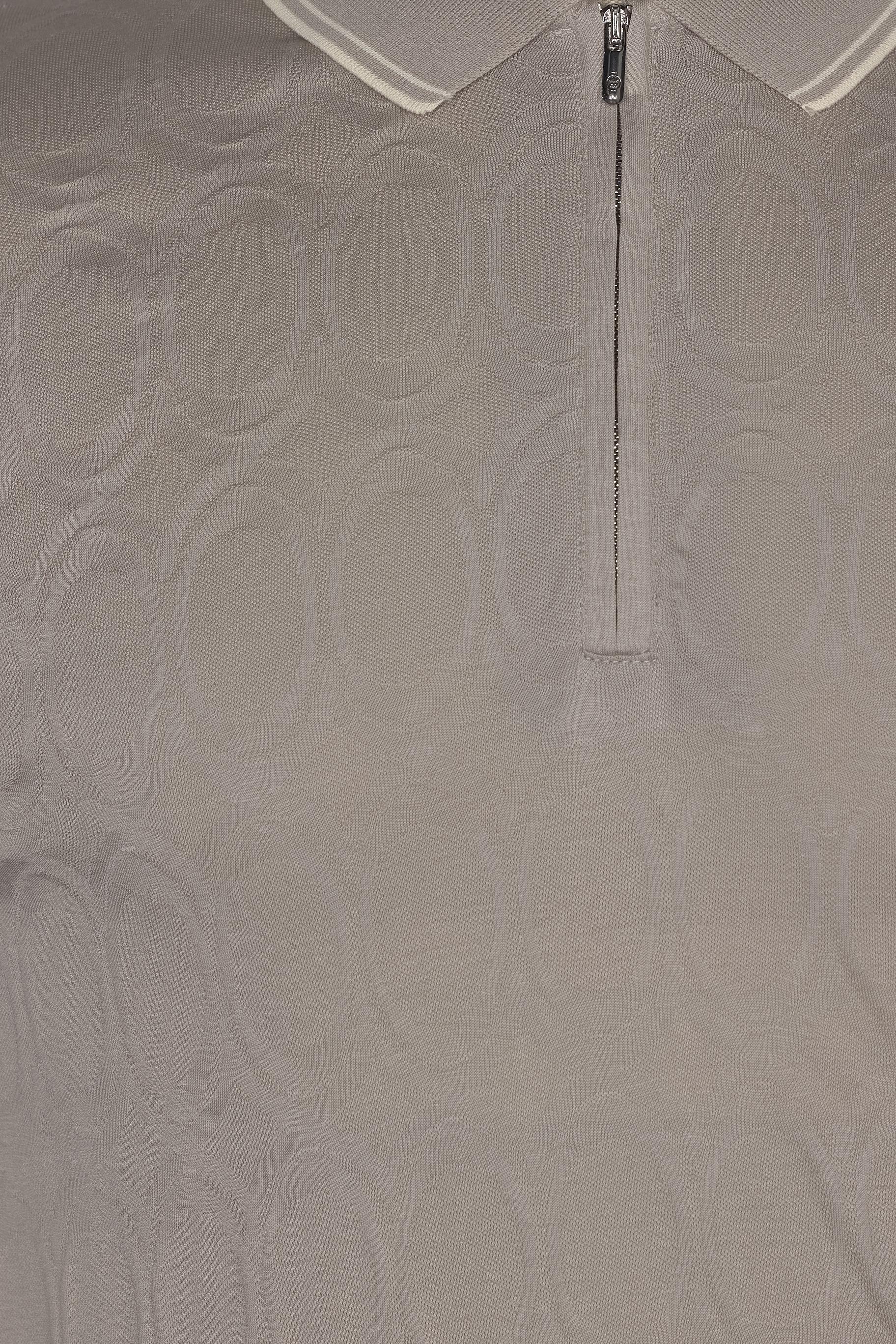 FERMUARLI POLO YAKA ERKEK T-SHIRT Açık Bej - Sabri Özel