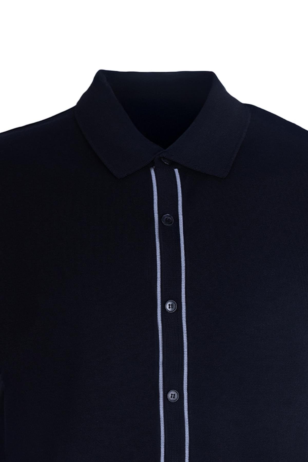 KISA KOLLU TRİKO ERKEK GÖMLEK Siyah - Sabri Özel