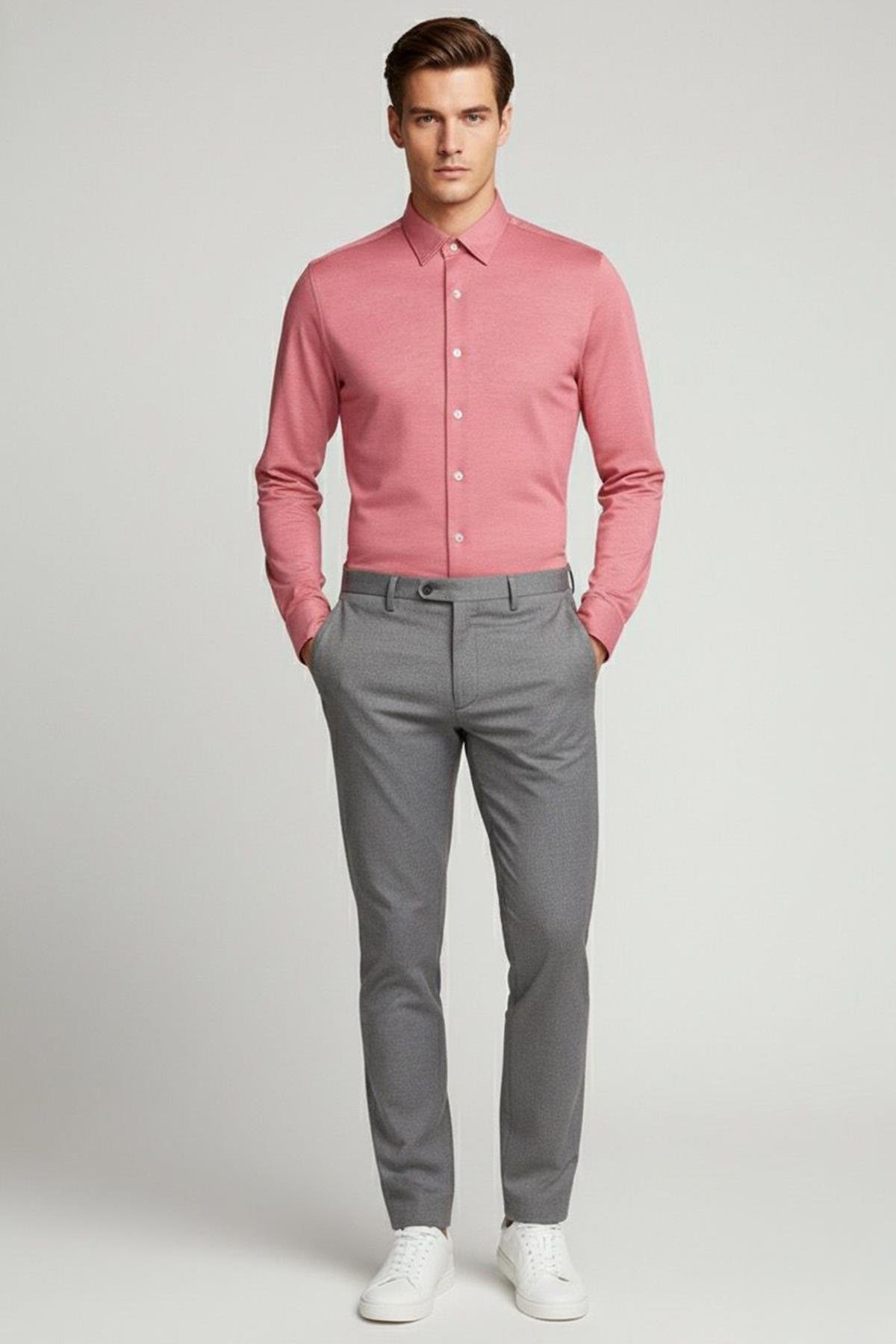 ÖRME ERKEK GÖMLEK Mercan - Sabri Özel