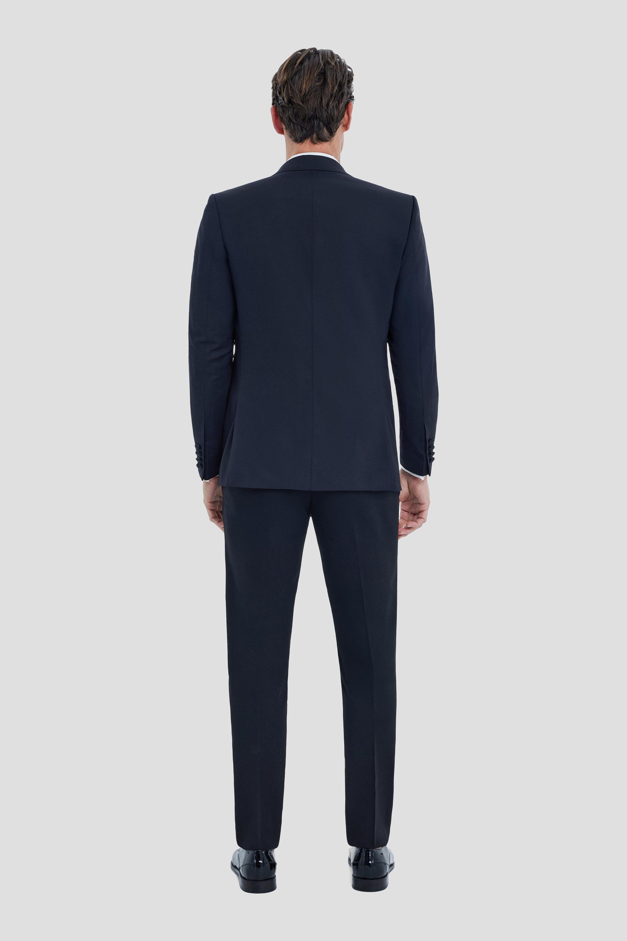 Sivri Yaka Erkek Smokin Takım Elbise Siyah - Sabri Özel