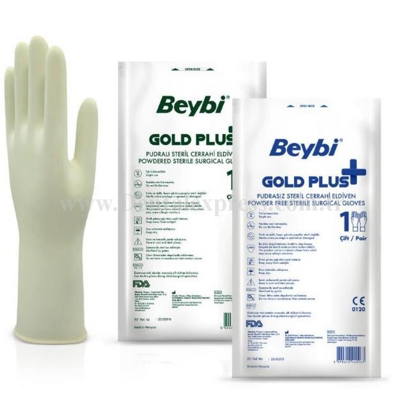 Beybi GOLD PLUS Pudrasız Steril Eldiven 50'li