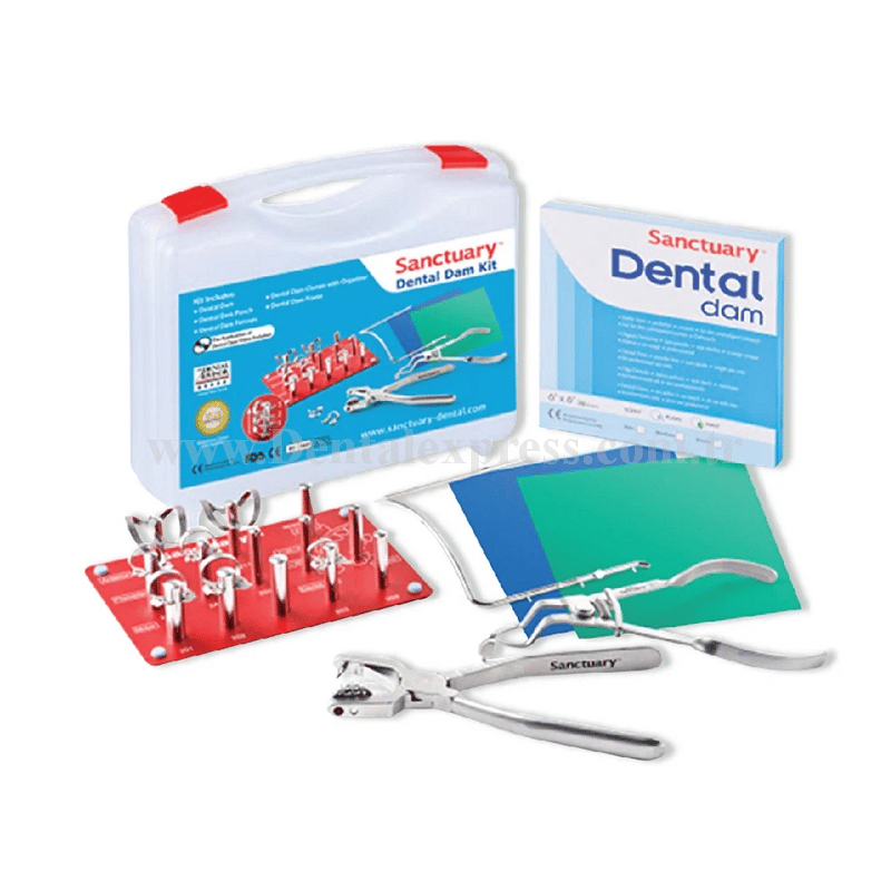 Sanctuary Dental Rubber Dam Premium Kit Silk Blue Thin Lastikli Set