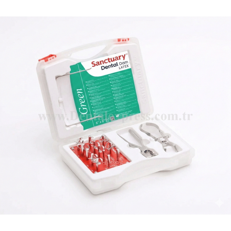 Sanctuary Dental Rubber Dam Premium Kit Silk Blue Thin Lastikli Set