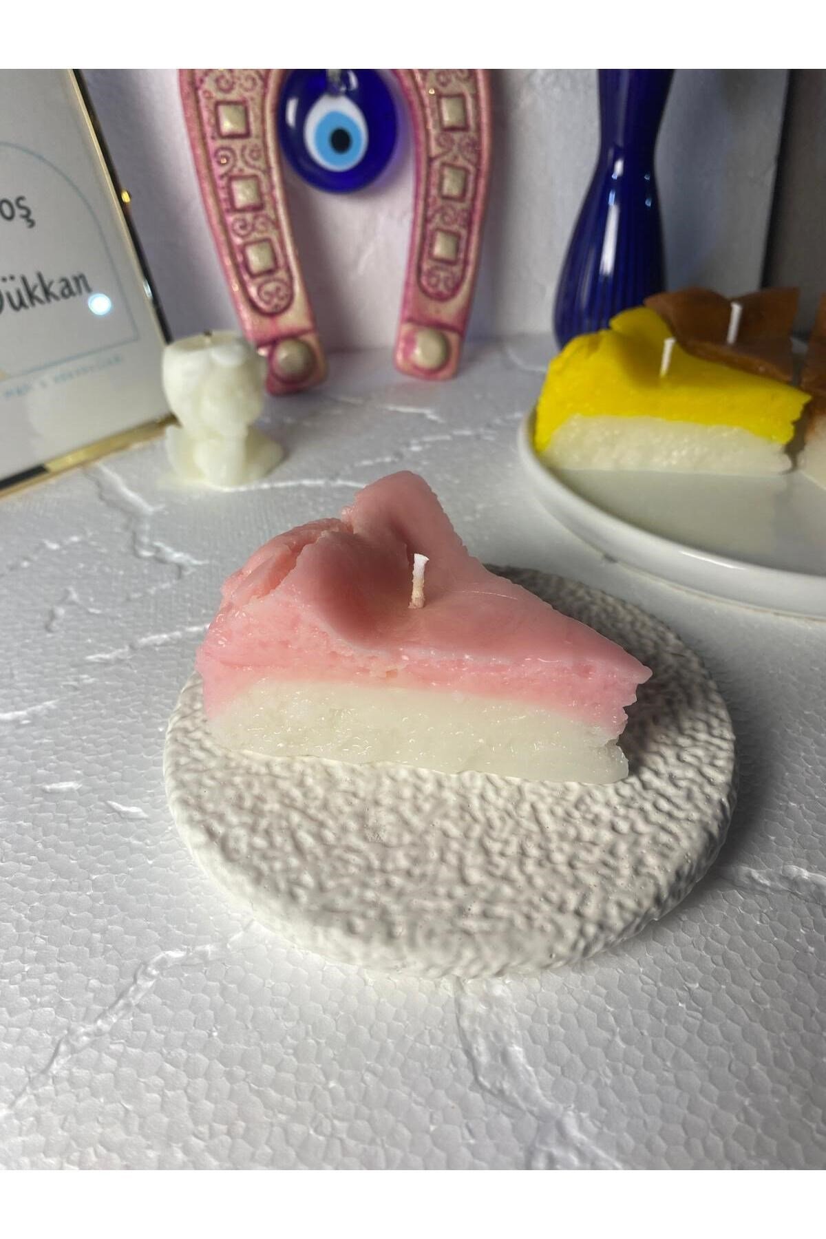 1 Adet Çilek Konsepli Çizkek Cheesecake Candle
