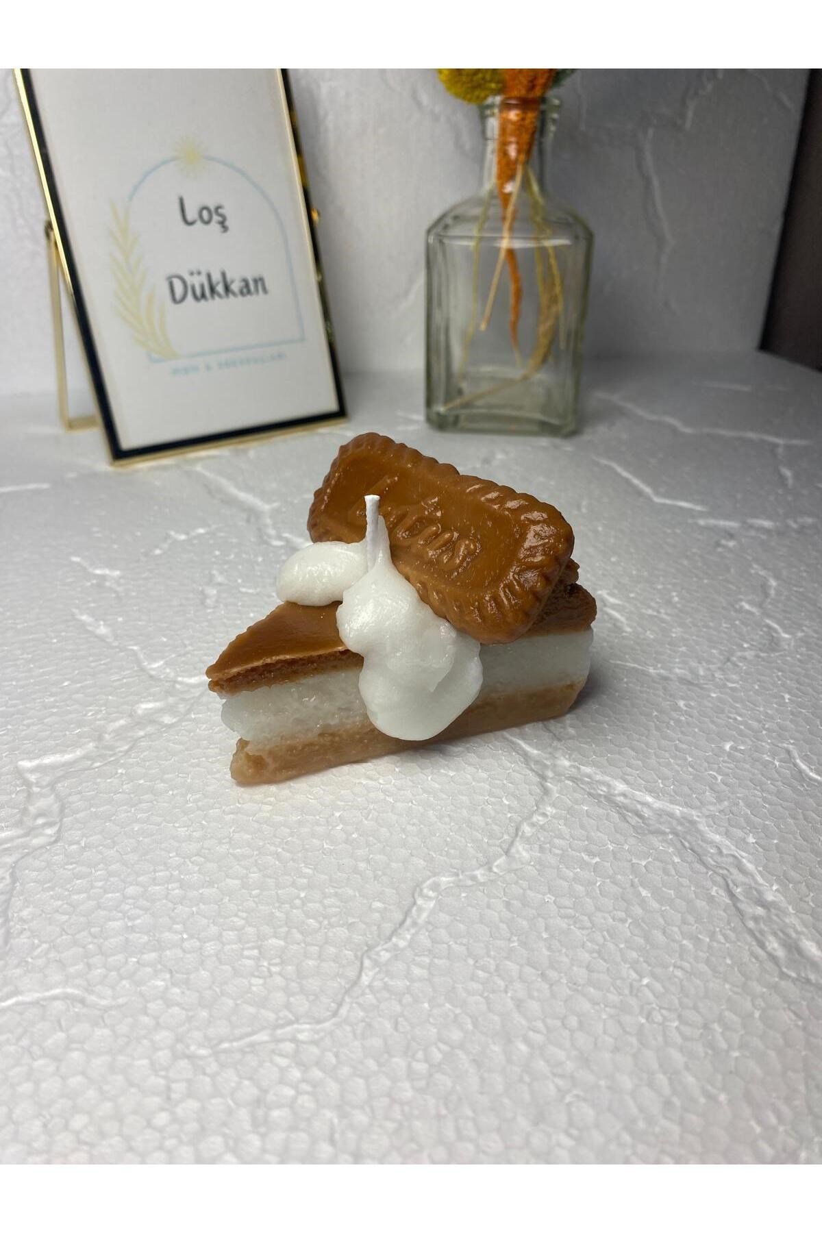 1 Adet Lotus Konsepli Çizkek Cheesecake Candle