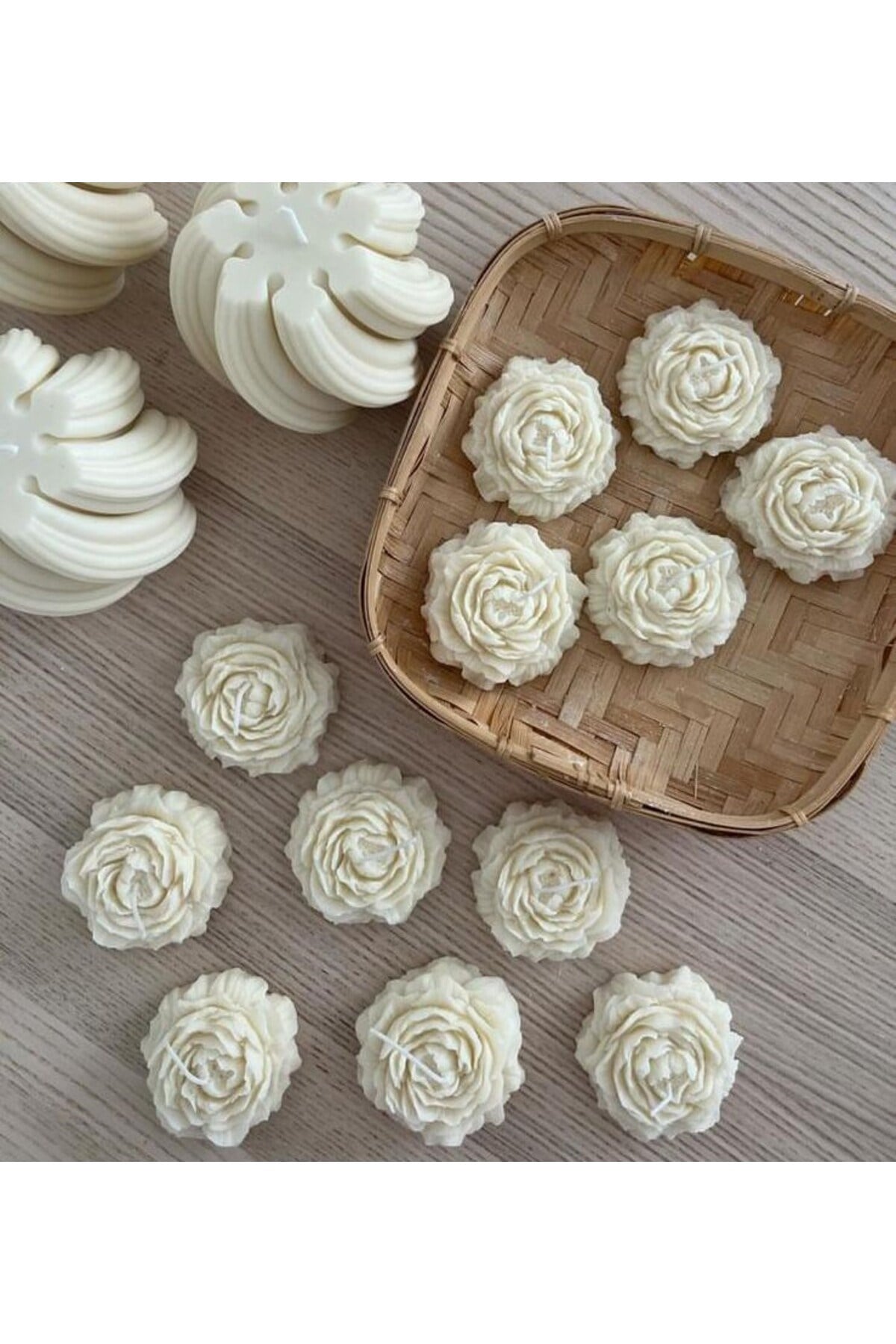 5 ADET Dekoratif Şakayık Çiçeği Vanilya Kokulu Mum-Çiçek Mum-Kokulu Mum