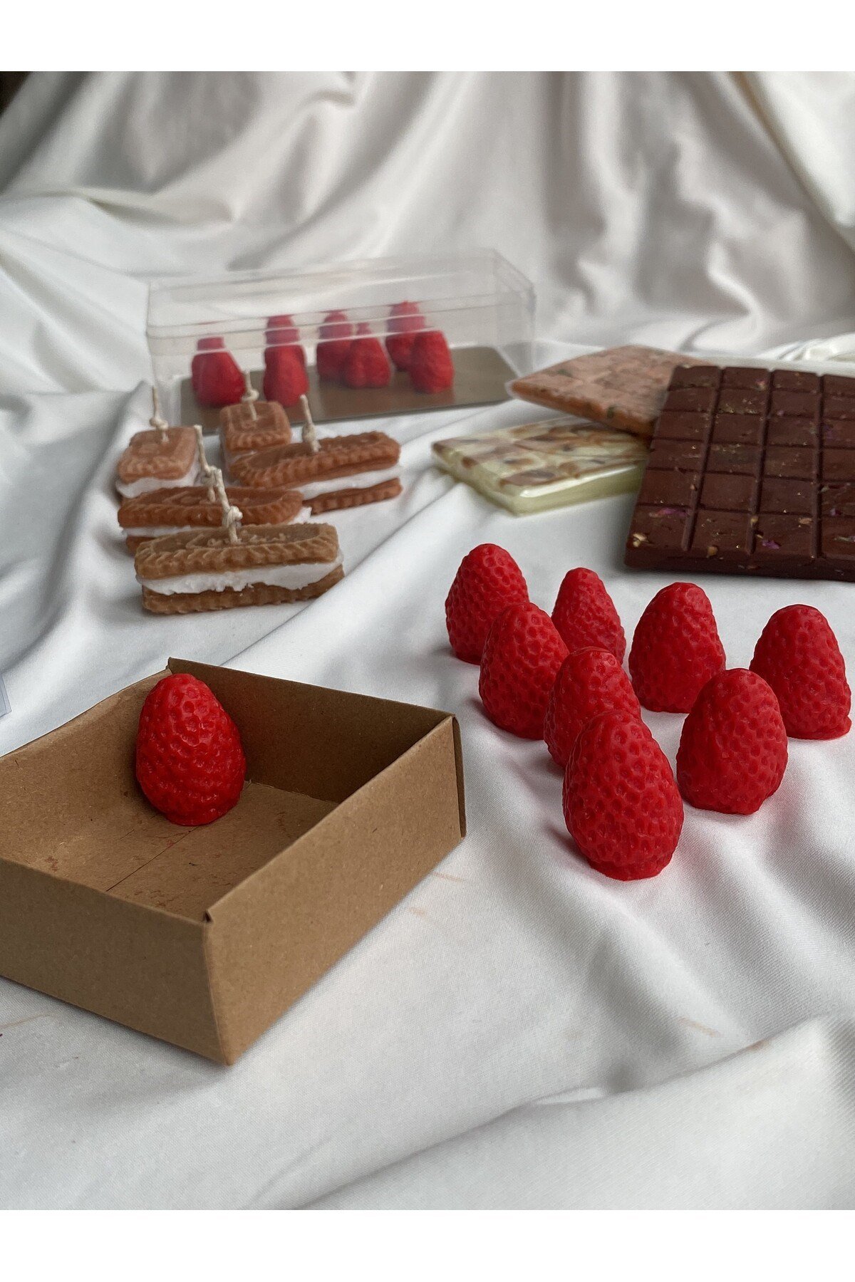 Çilek Kokulu Buhurdanlık Koku Mumu 9 Adet  %100 Soya Wax Melts Vegan Buhurdanlık Mumu